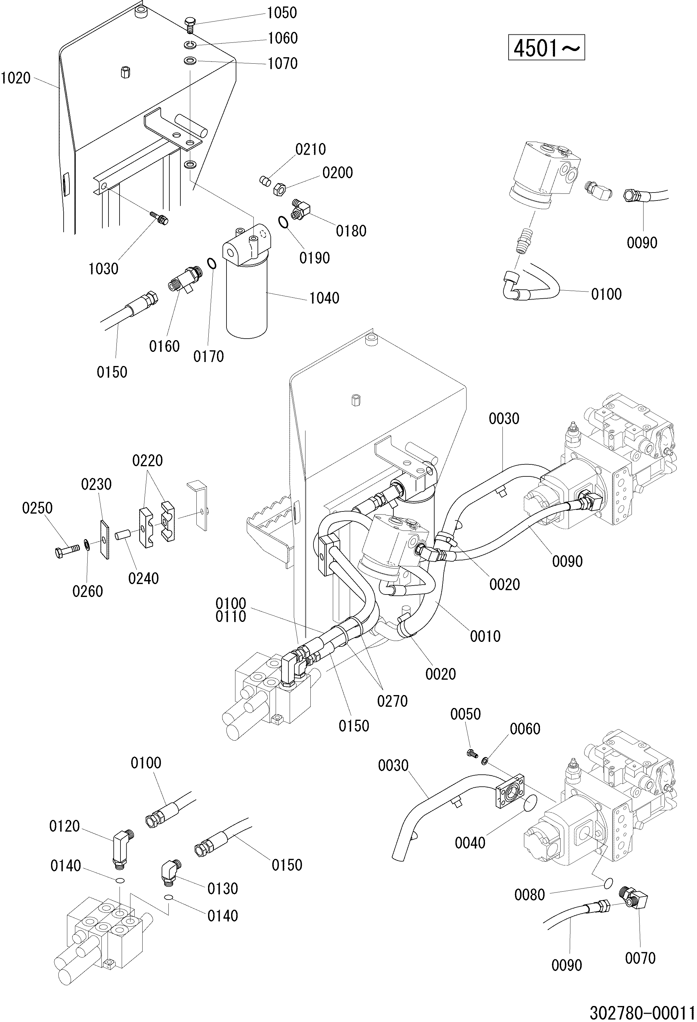 Схема Трубопроводы HITACHI LX20-7