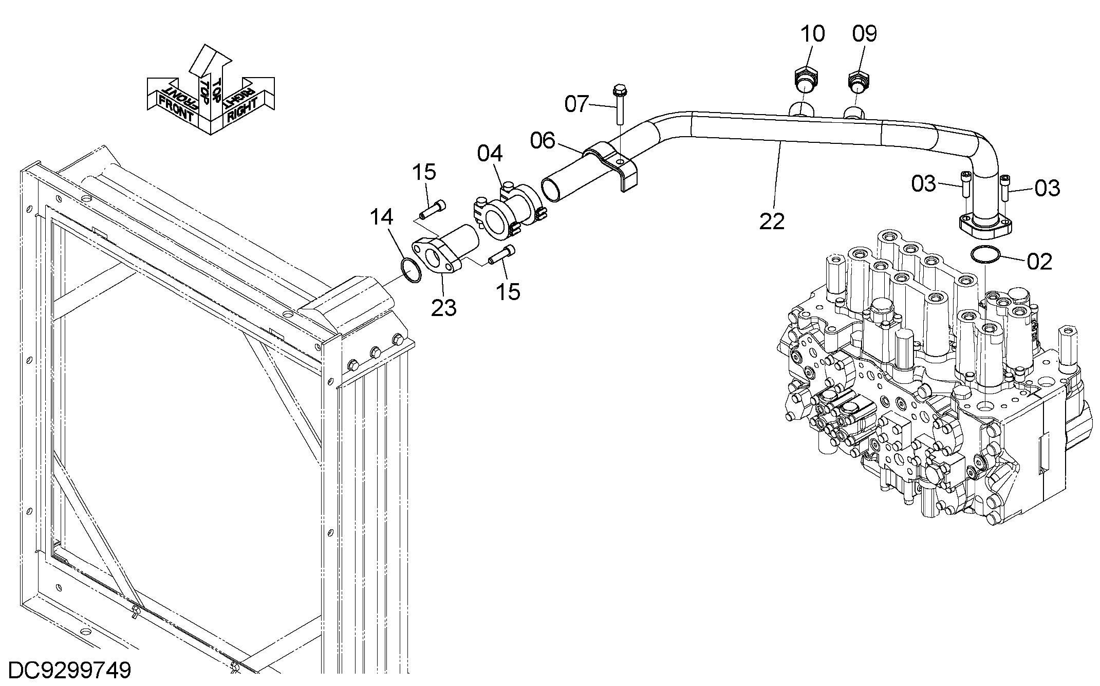 Схема Обратные трубопроводы (2) HITACHI ZX350LCN-5B