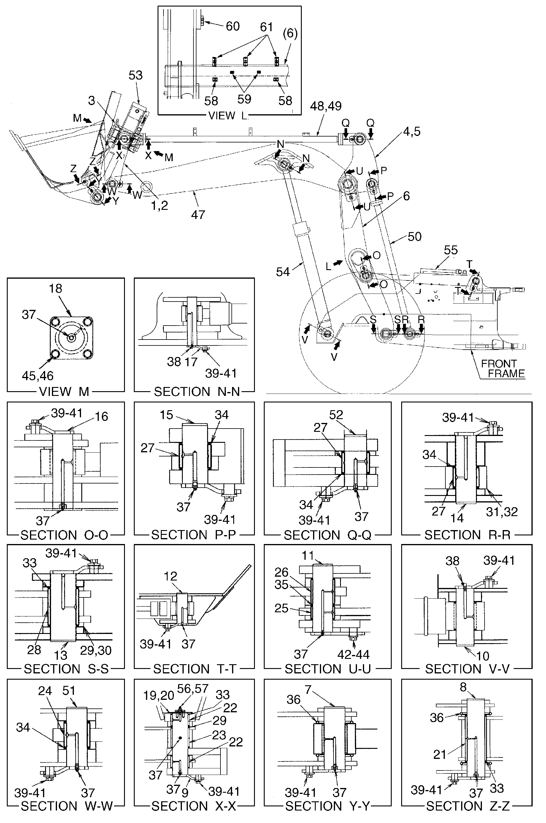 Схема Подъём рукоять HITACHI L13T-3