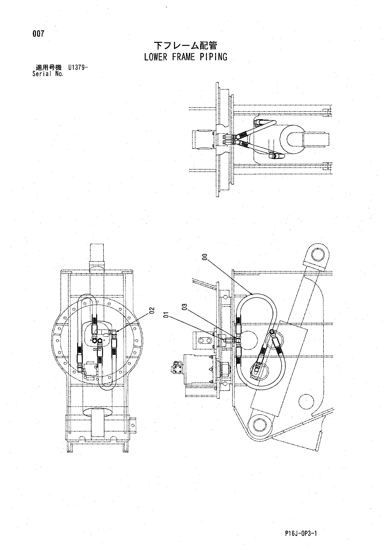 Схема Нижний рама трубопроводы HITACHI ZX850H