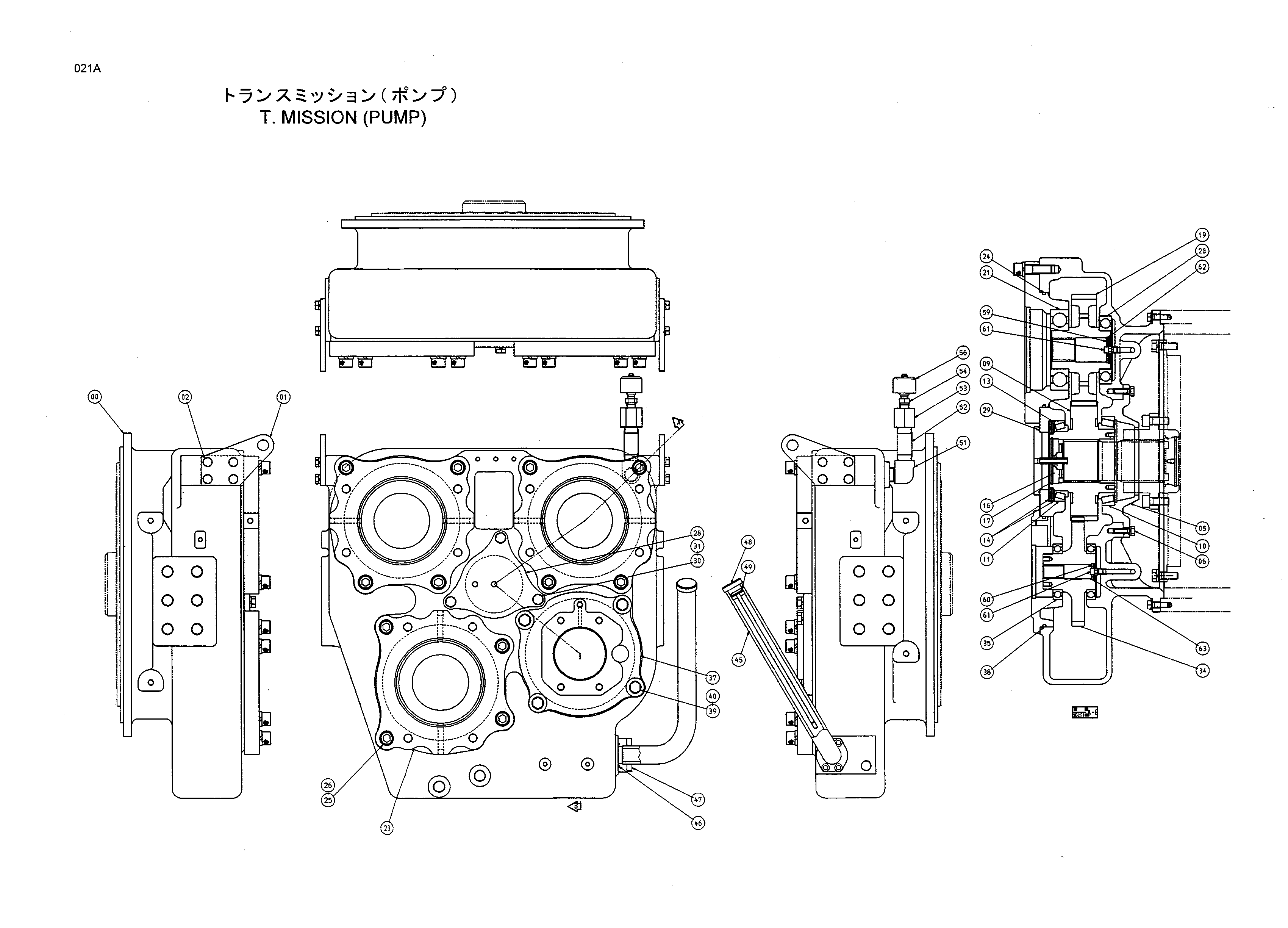 Схема Трансмиссия (насос) HITACHI EX1200-5