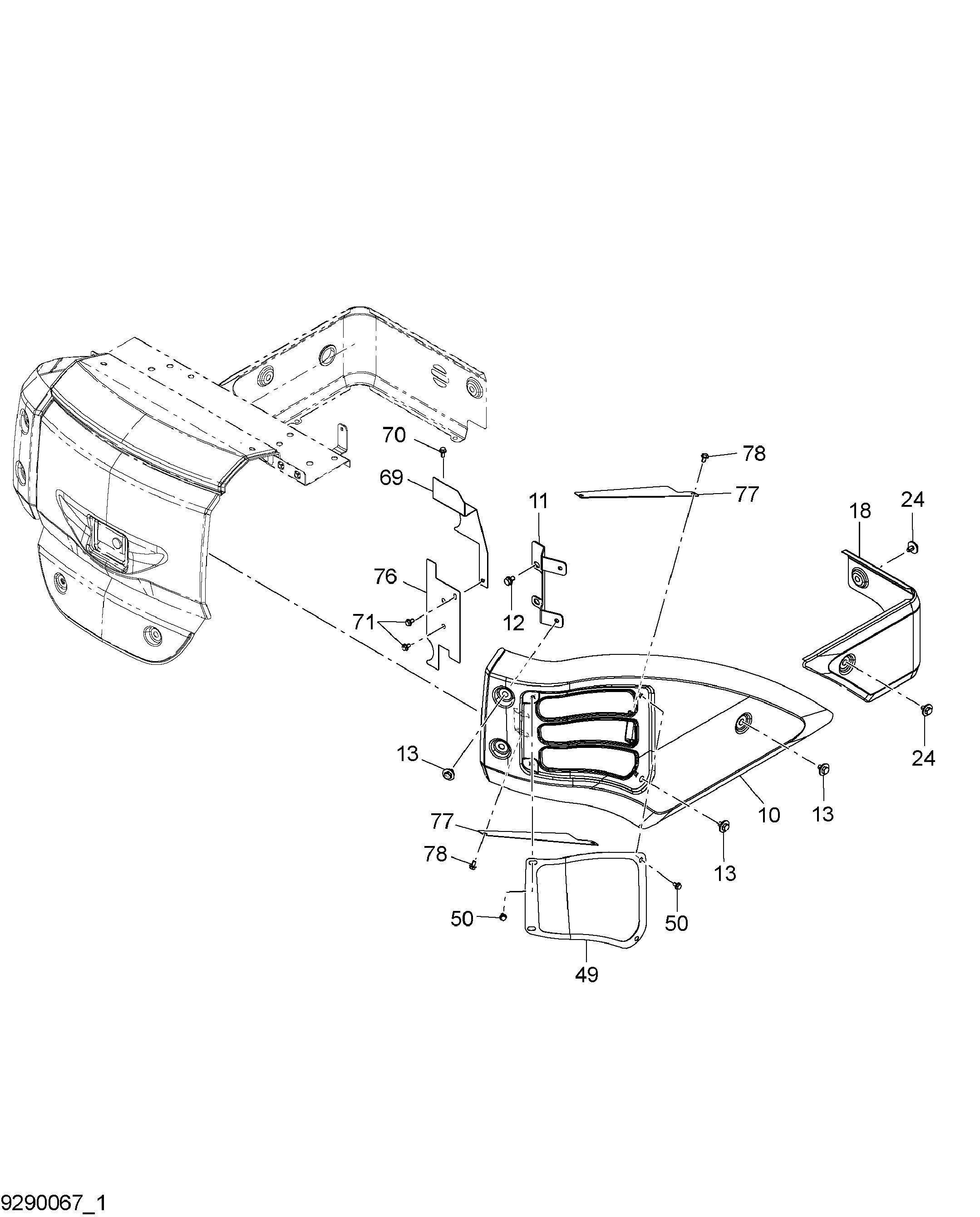 Схема Облицовка (1-1) HITACHI ZX14-3CKD