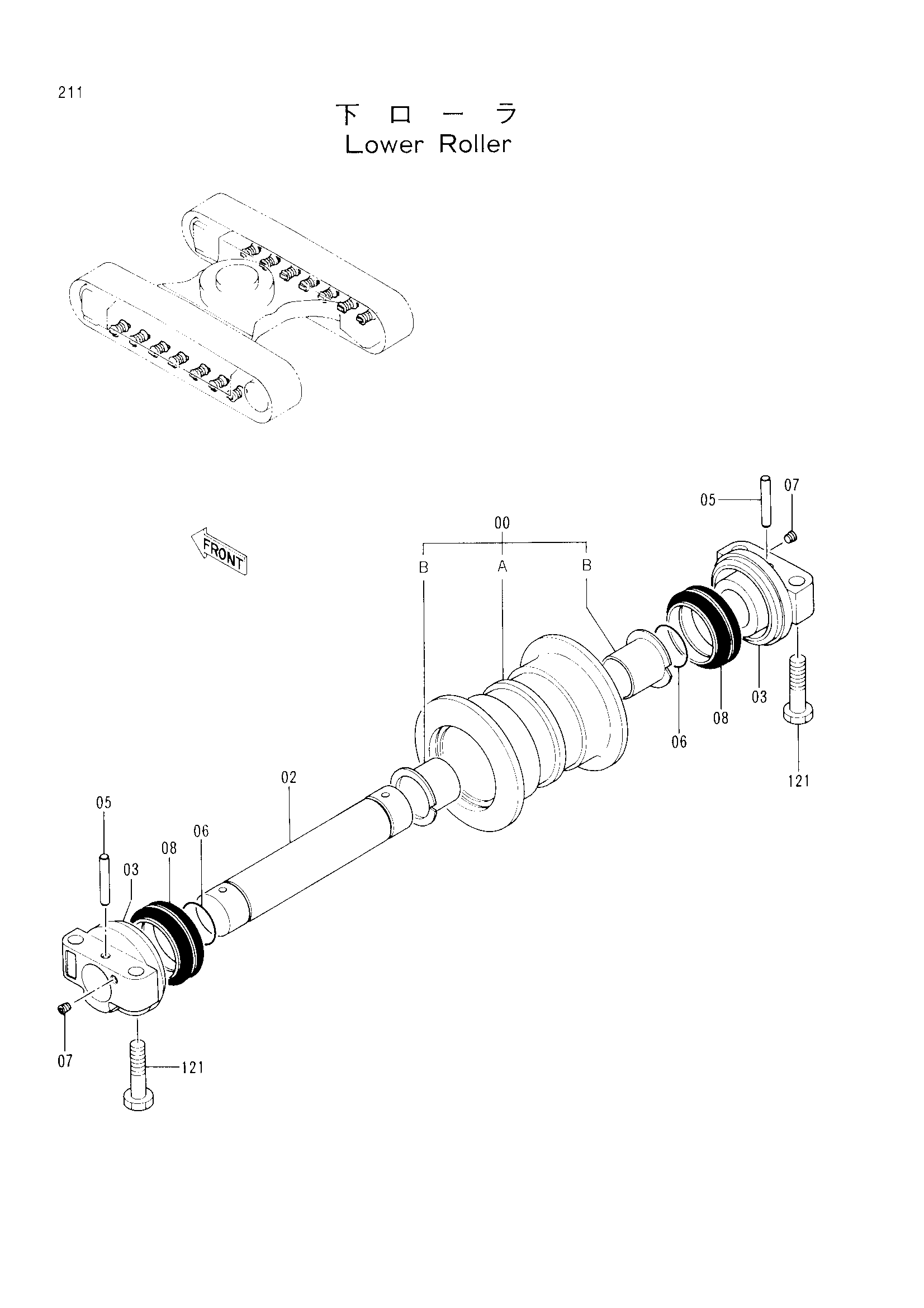 Схема Опорный каток HITACHI EX120-2