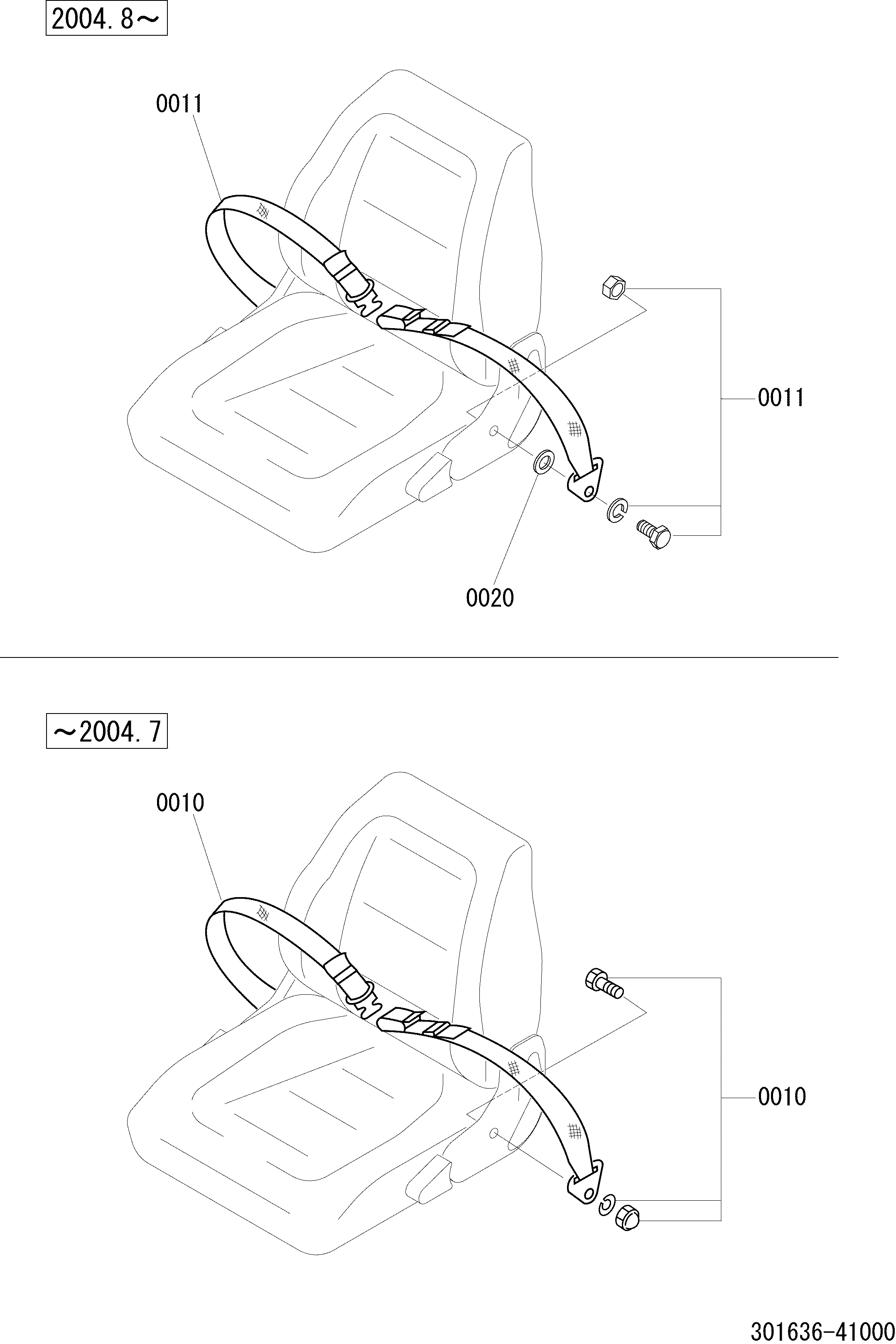 Схема ＯＰ ＳＥＡＴ ＢＥＬＴ HITACHI LX20-7