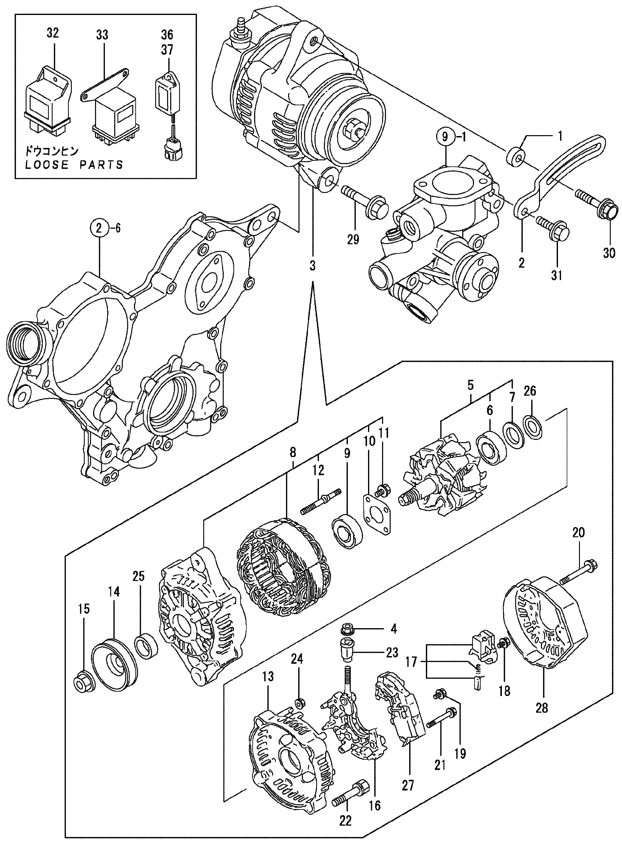Схема Генератор HITACHI ZX22U-2