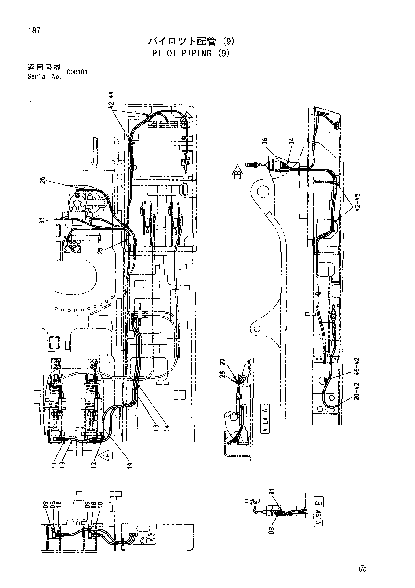 Схема Пилотные гидролинии (9) HITACHI MH5510B