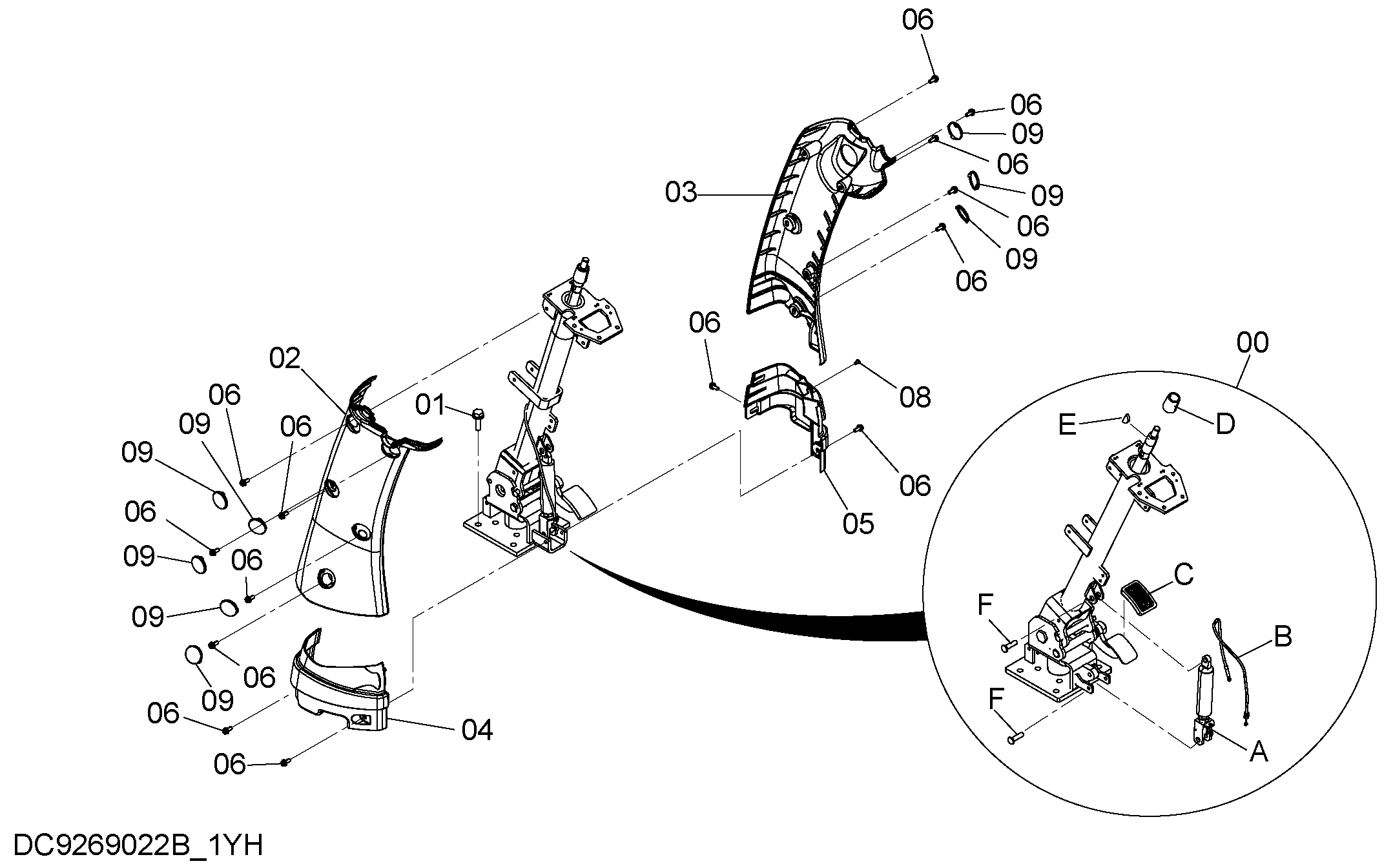 Схема CANOPY (FLOOR) STEERING COLUMN HITACHI ZX40WM-3D