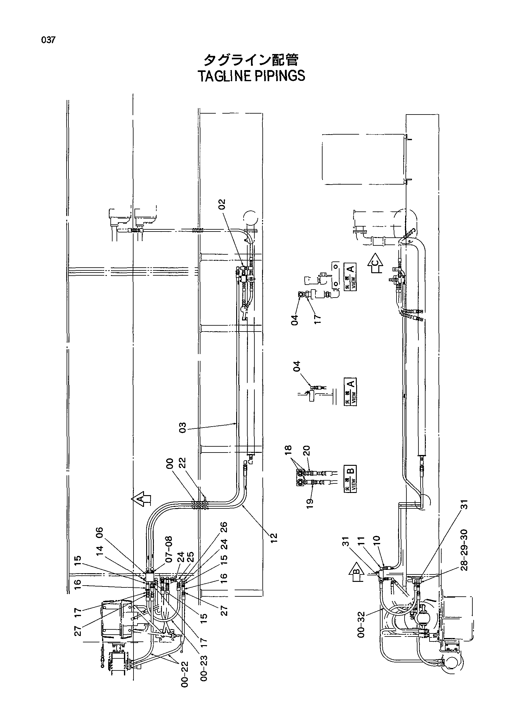 Схема Таглине трубопроводы HITACHI KH1000