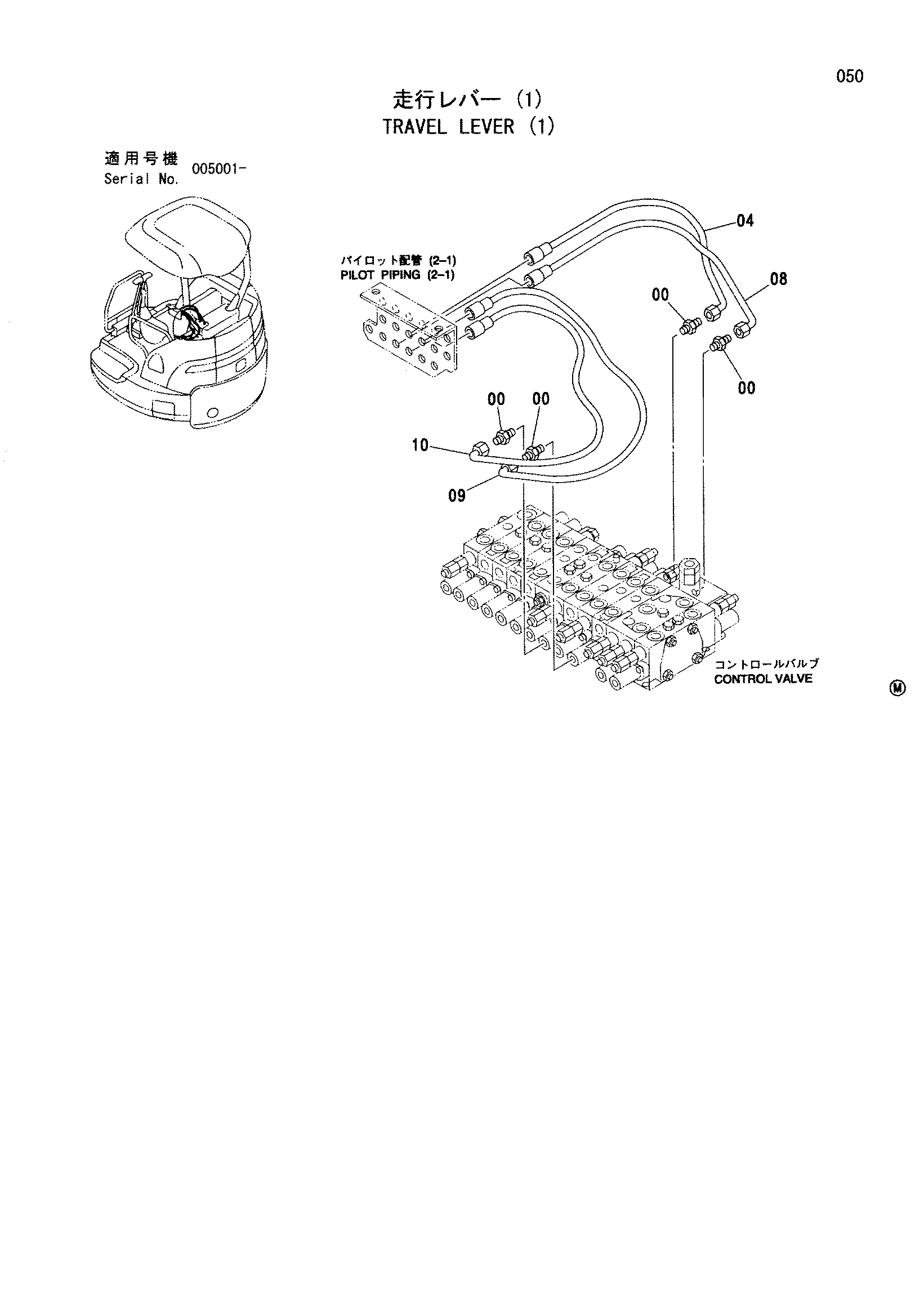 Схема Рычаги хода (1) HITACHI ZX27U