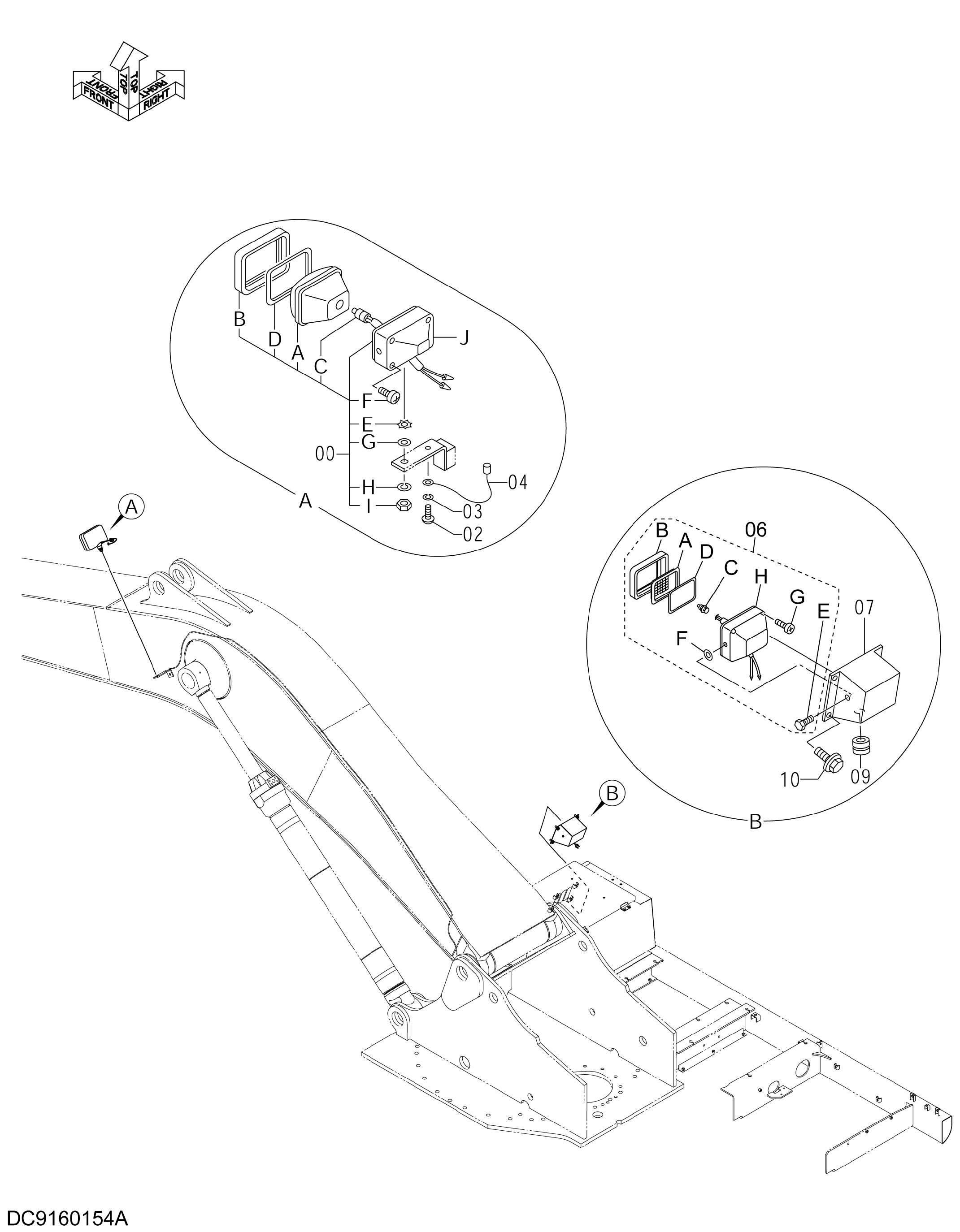 Схема Электрооборудование (B) HITACHI ZX350LCH-3G