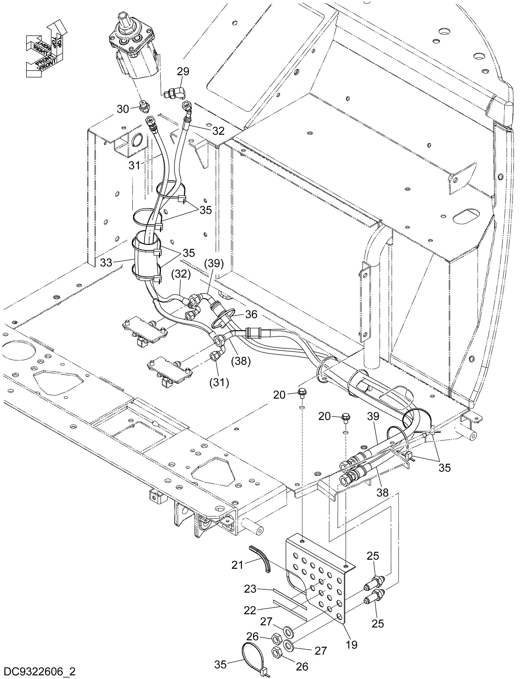 Схема Пилотные гидролинии (2-2) HITACHI ZX35B