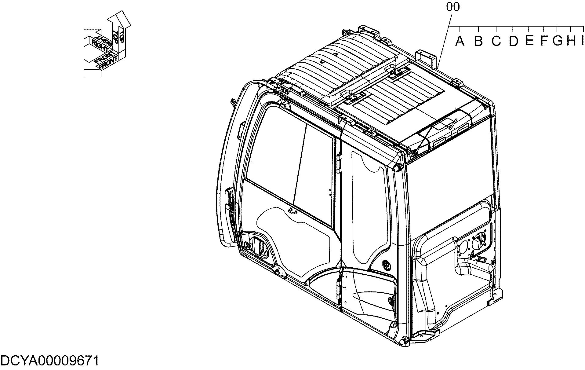 Схема Кабина (сателлите коммуникатионс)(с защита сиденье) HITACHI ZX280-5G