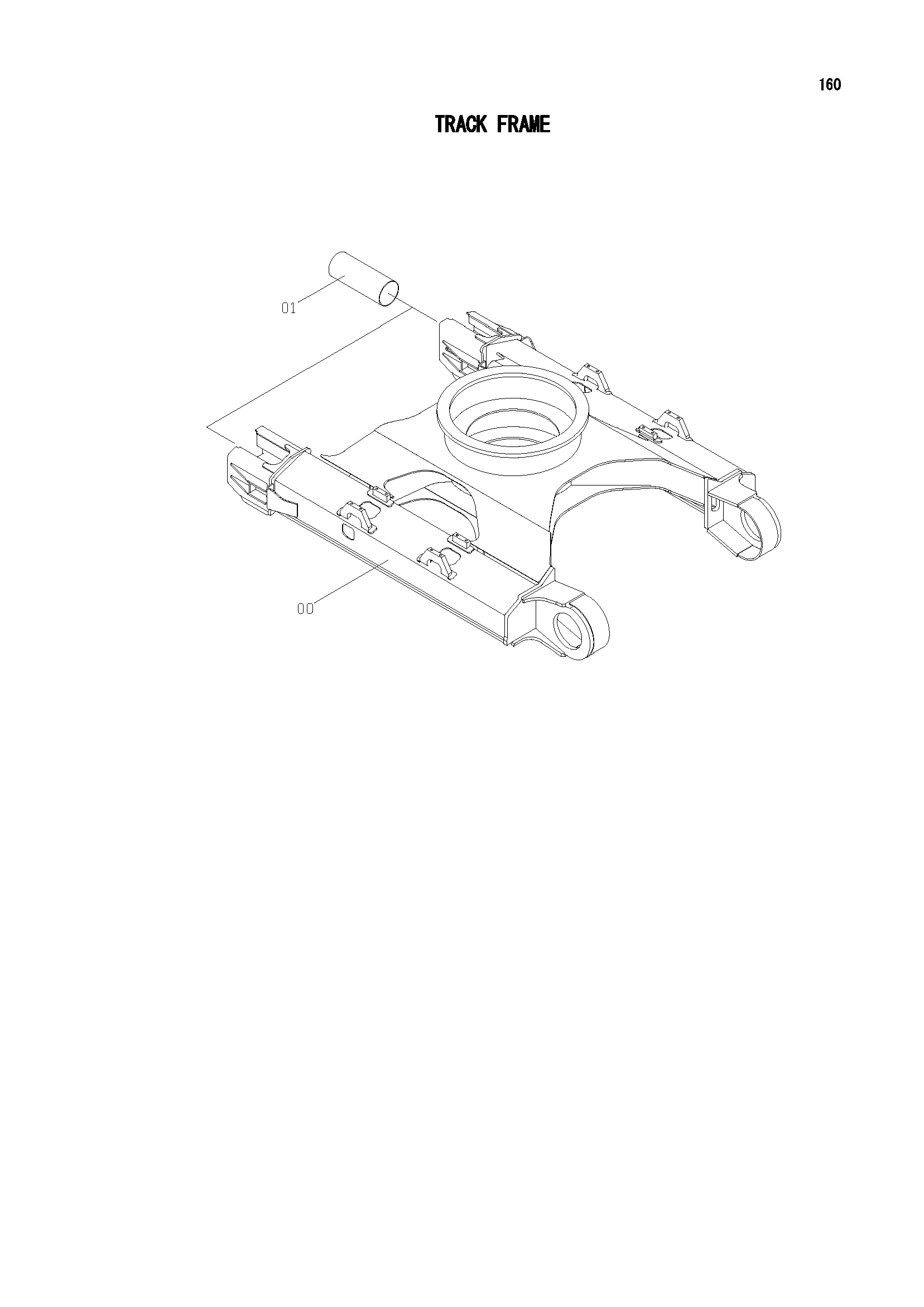 Схема Гусеничная рама HITACHI IZX210F