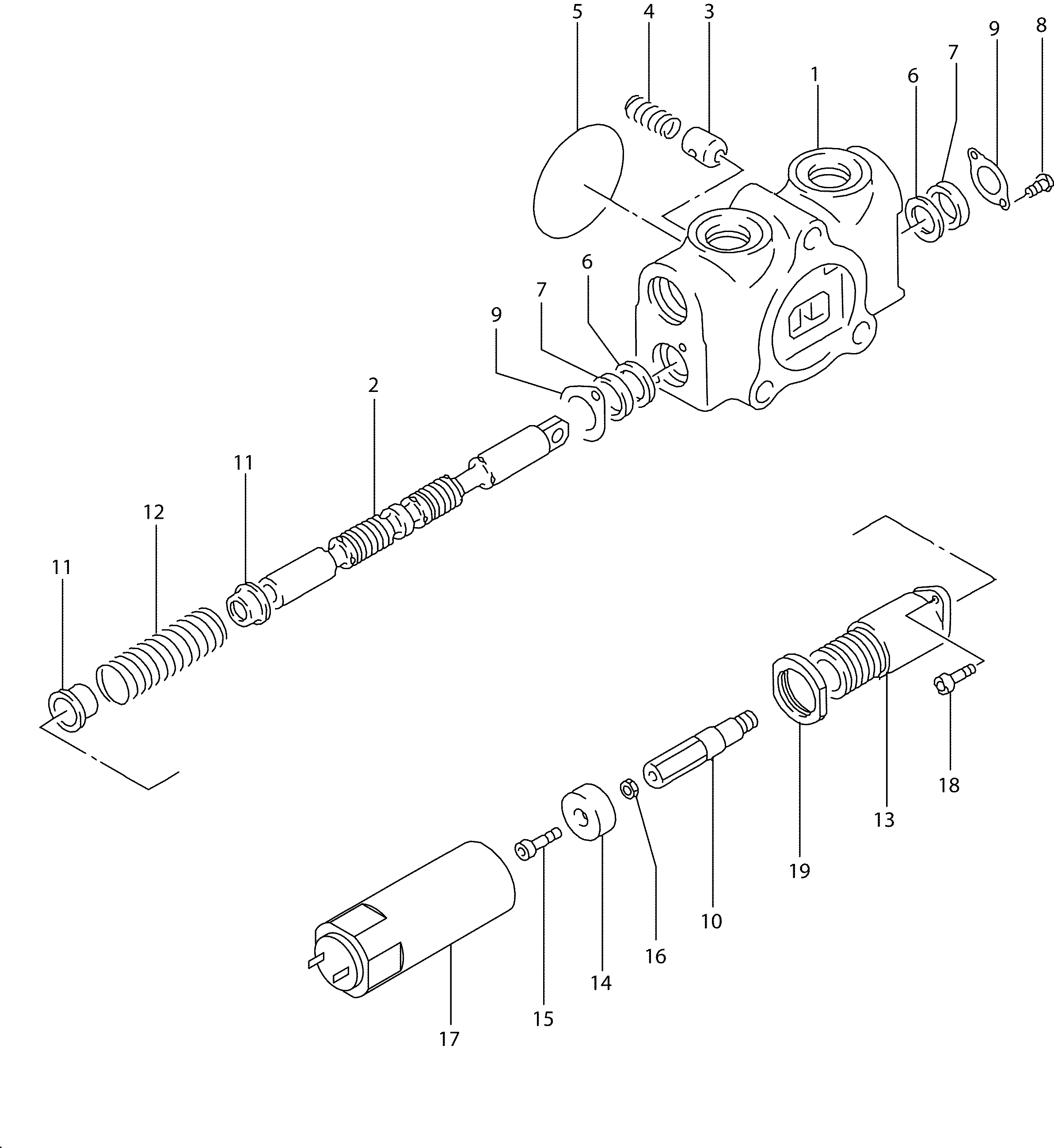 Схема Гидрораспределитель(ковш секция)(AP3)(OP) HITACHI LX80-7