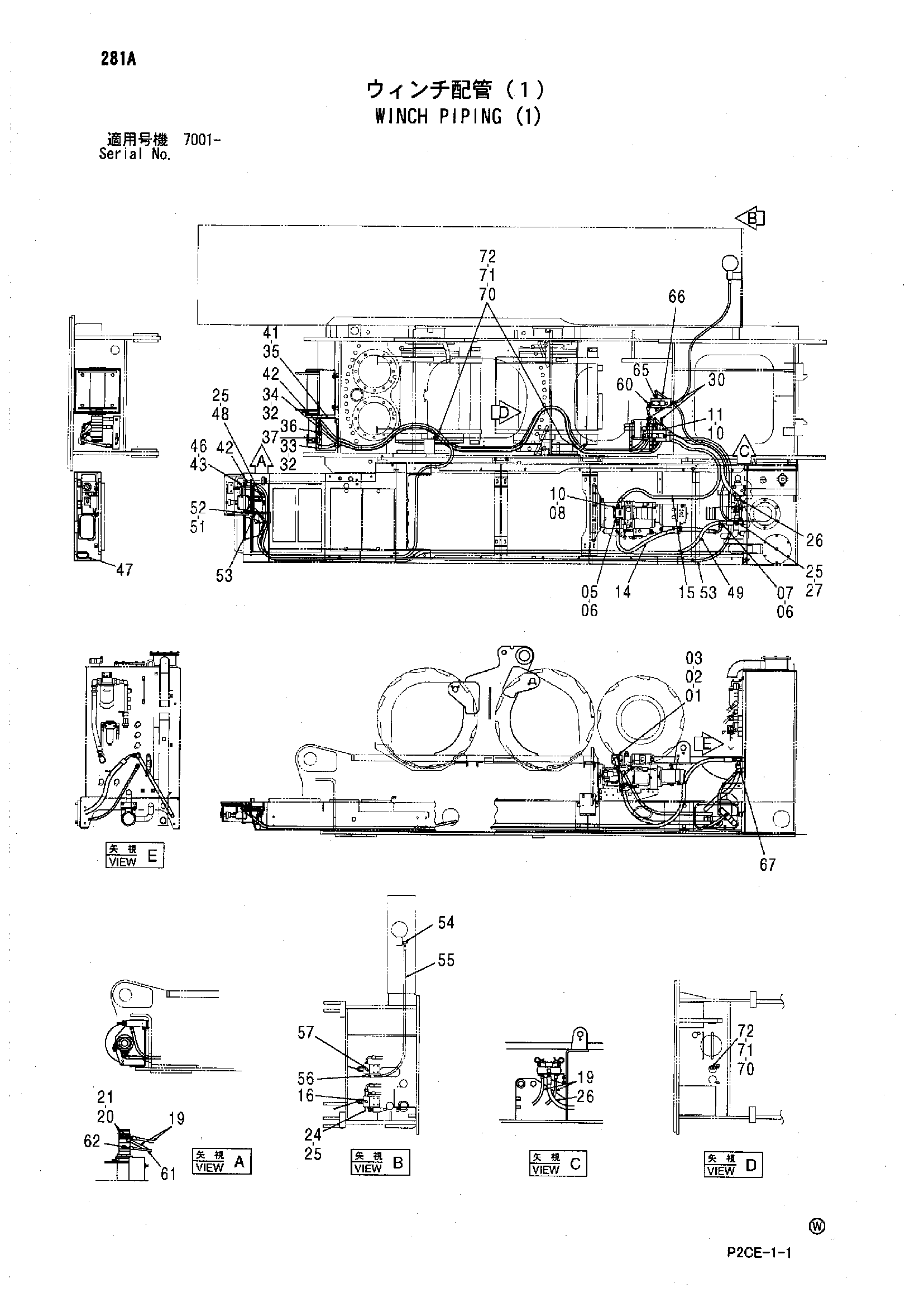 Схема Лебёдка трубопроводы (1) HITACHI SCX1500-2