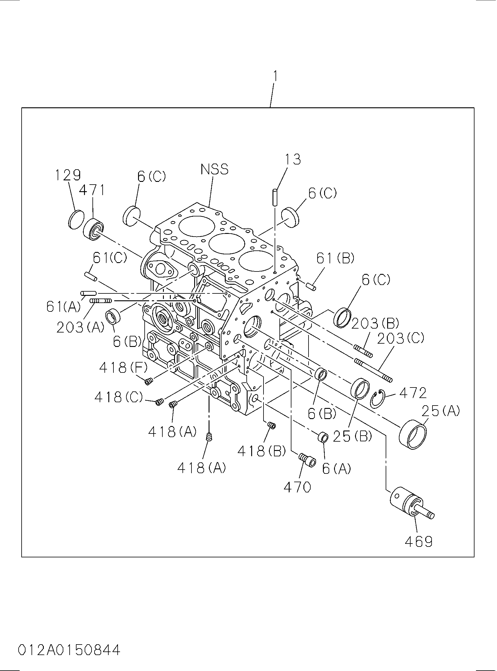 Схема Блок цилиндров HITACHI ZX18
