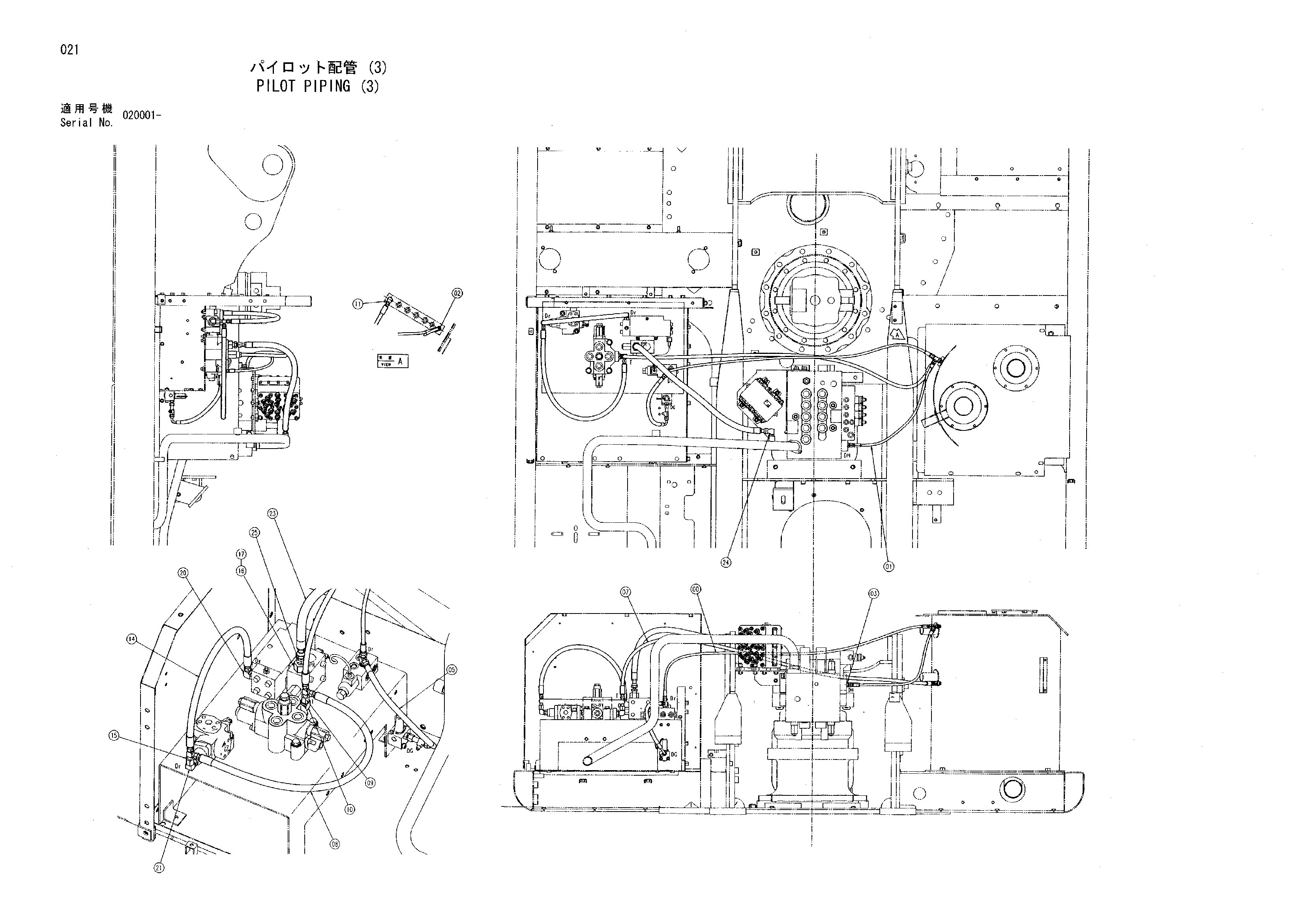 Схема Пилотные гидролинии (3) HITACHI ZX270