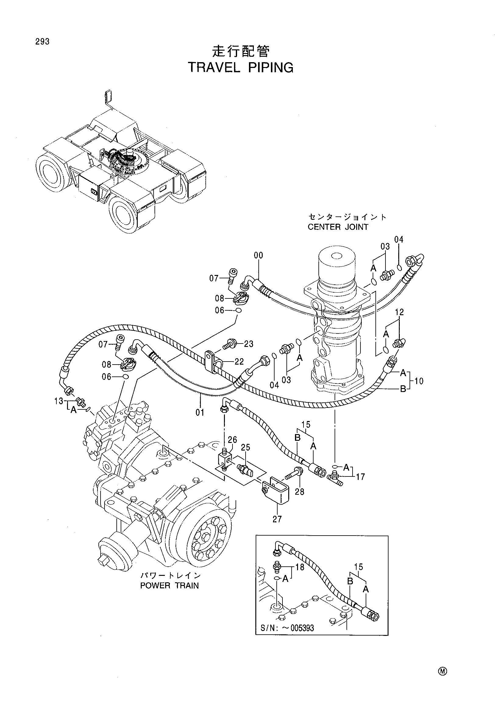 Схема Гидролинии хода HITACHI EX125WD-5