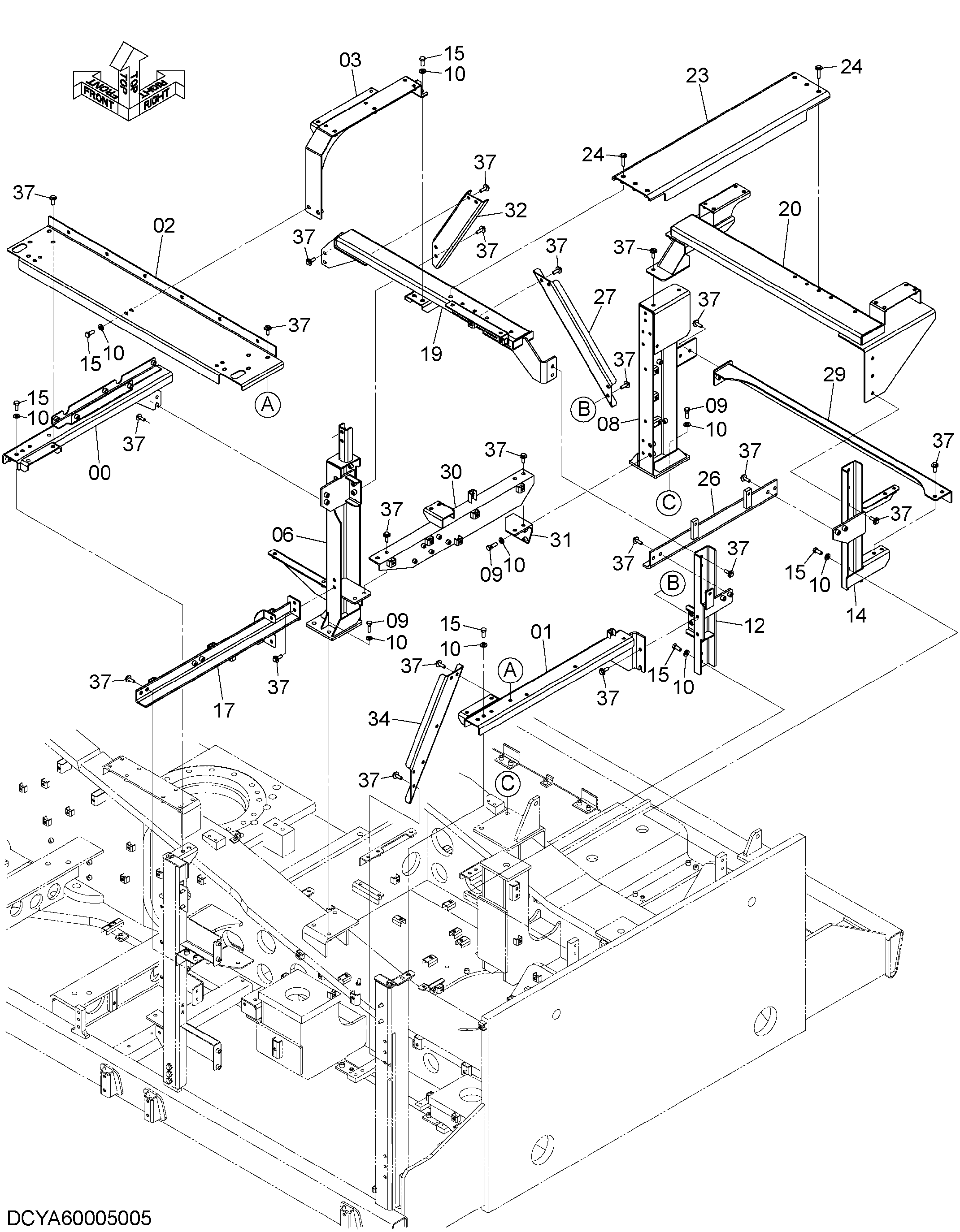 Схема Рама крышка HITACHI ZX870LCR-5G