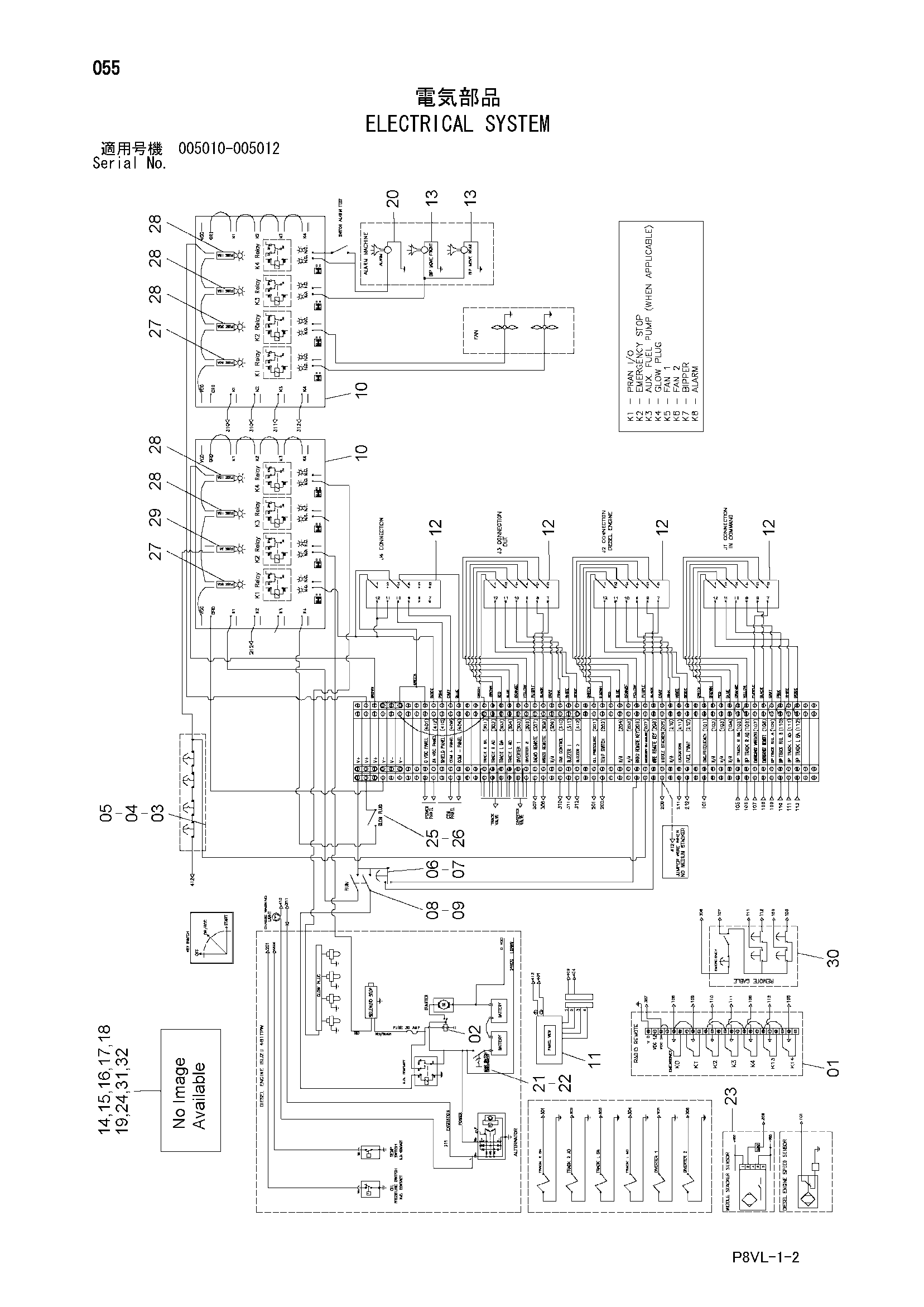 Схема Электрическая система HITACHI FS165T