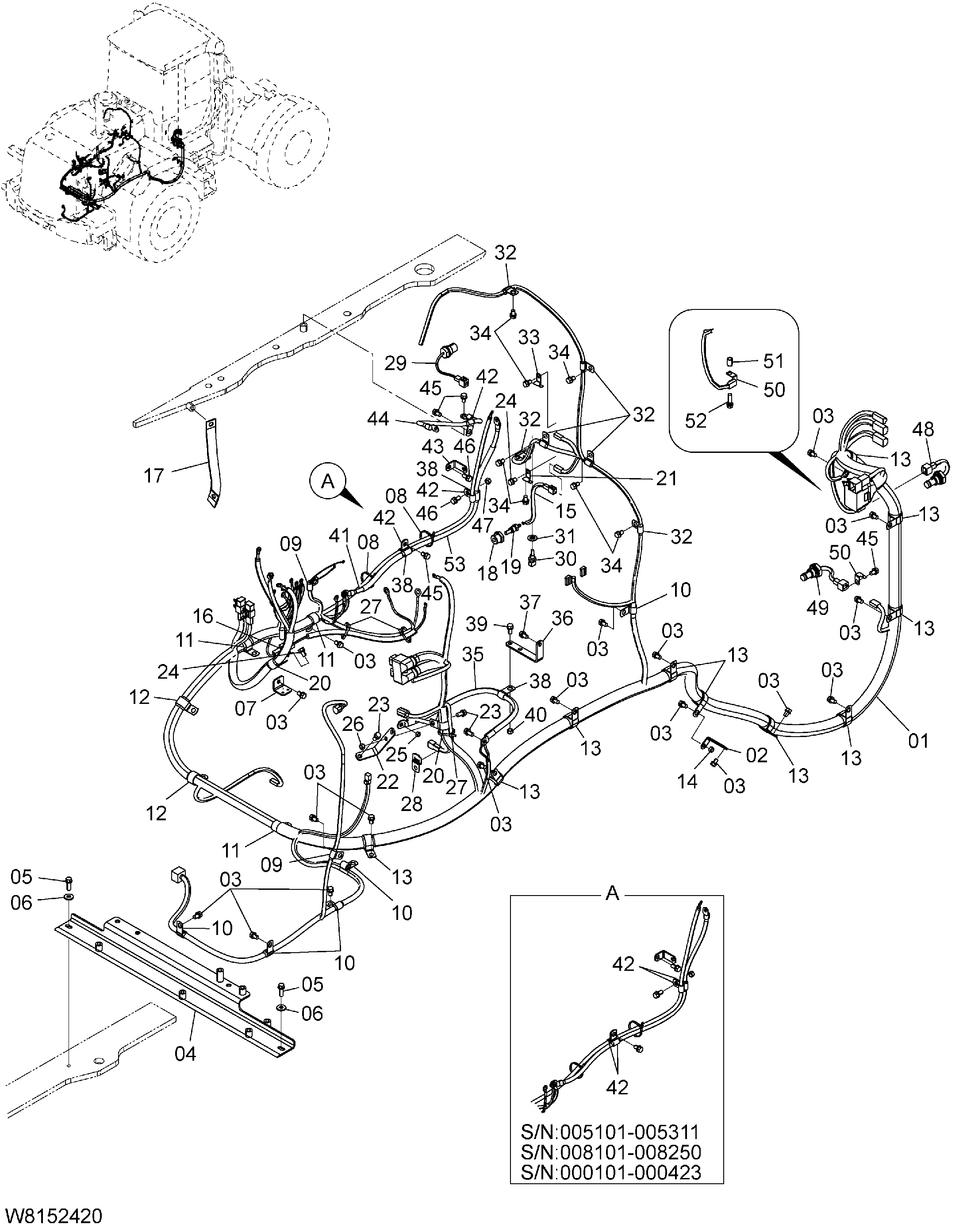 Схема Электрооборудование (задний) (1) HITACHI ZW180