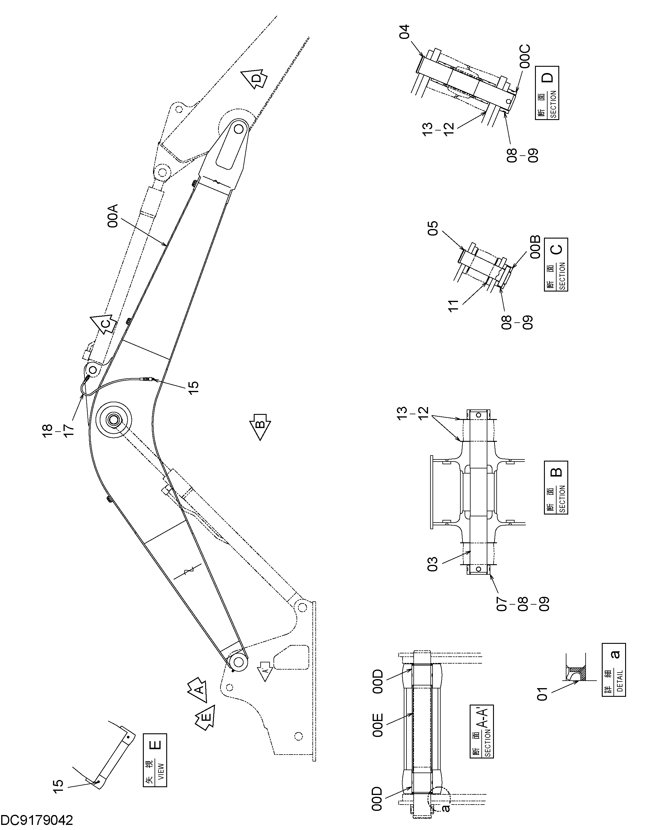 Схема Стрела HITACHI EX90L-5