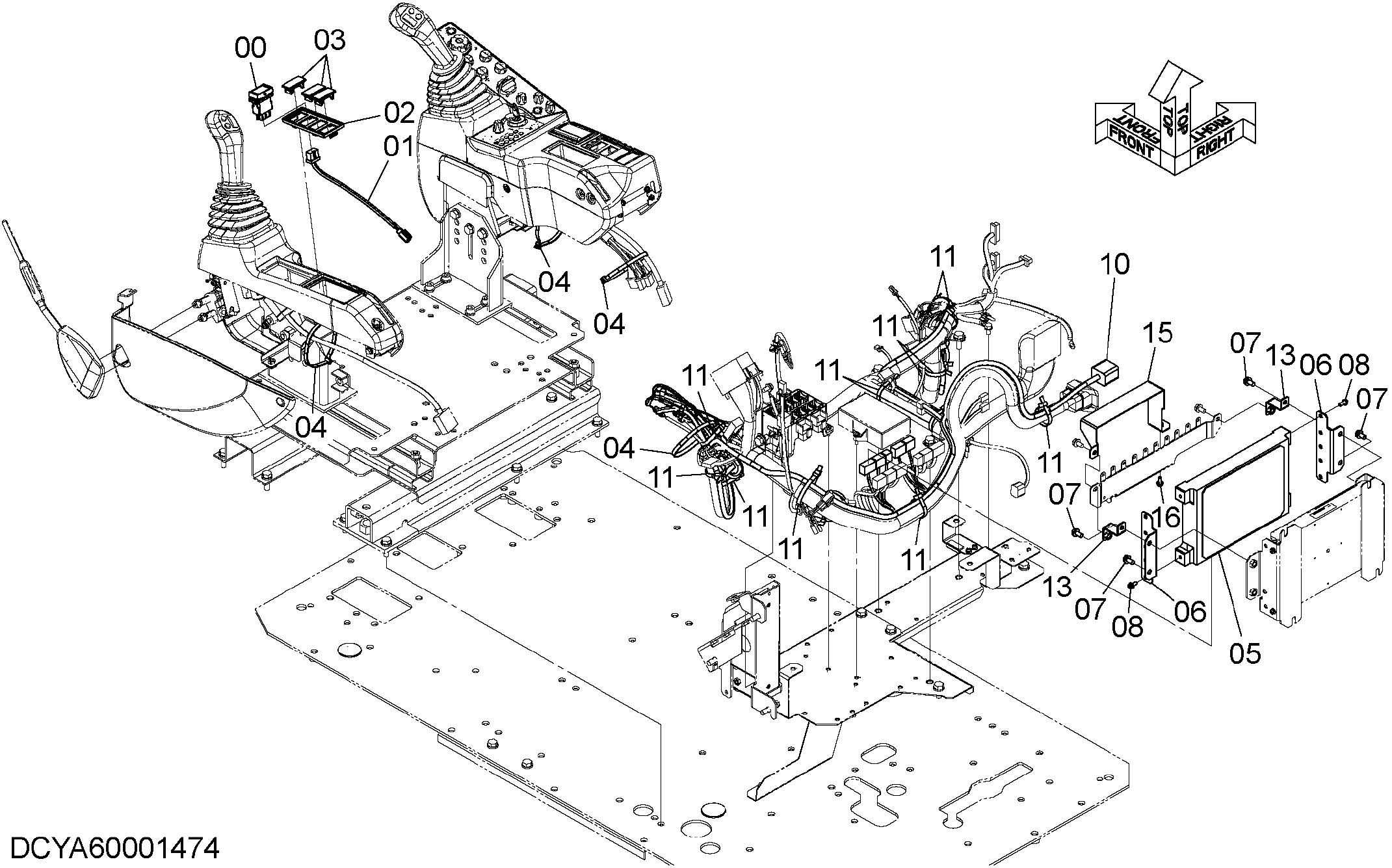 Схема AFL(ауксилиарй функтион рычаг)детали (2Ch) HITACHI ZX350LCN-5B