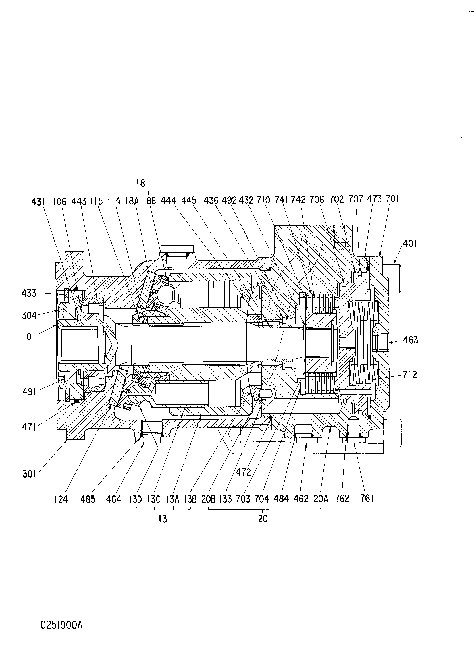 Схема Плунжер гидромотор HITACHI KH125-3(D)