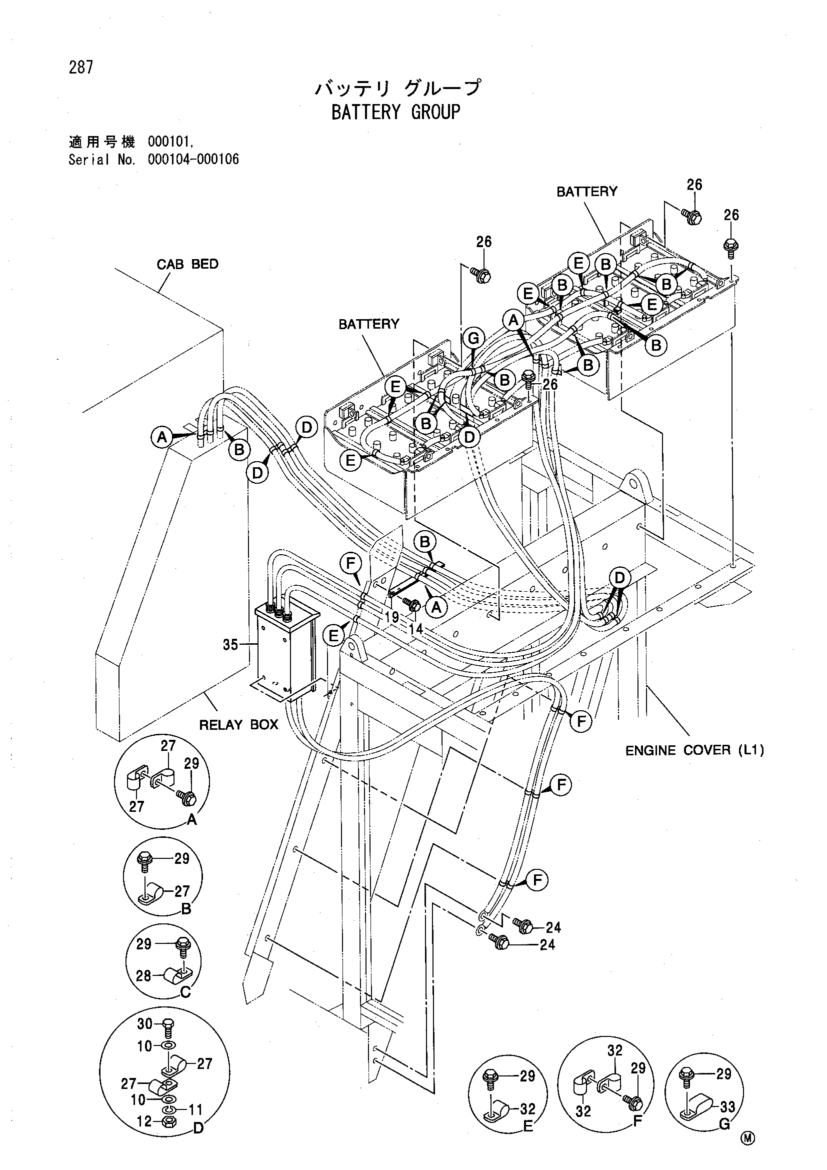 Схема Аккумулятор группа HITACHI EX5500