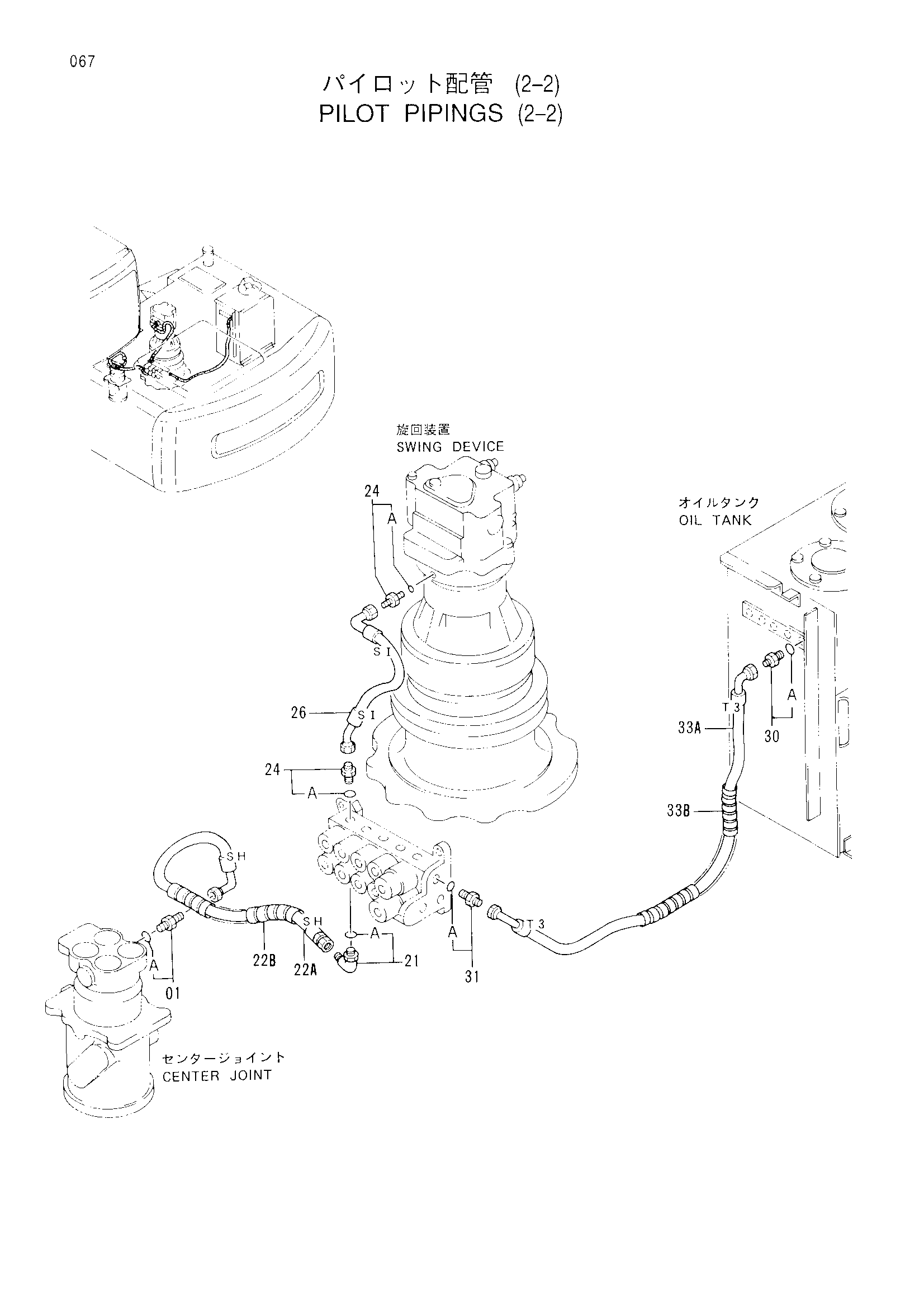 Схема Пилотный трубопроводы (2-2) HITACHI EX120-3