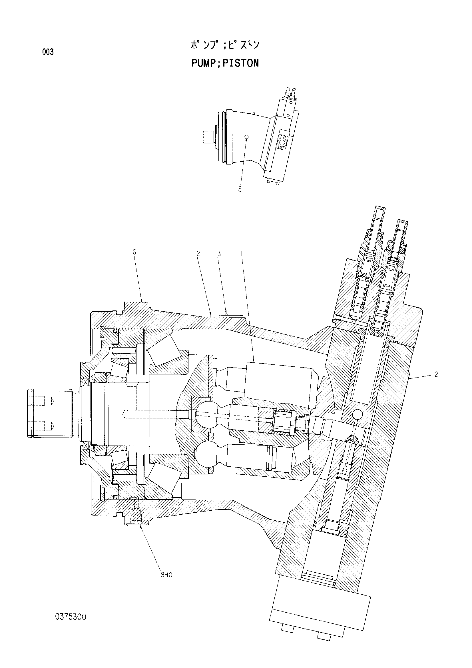 Схема Поршневой насос HITACHI EX400