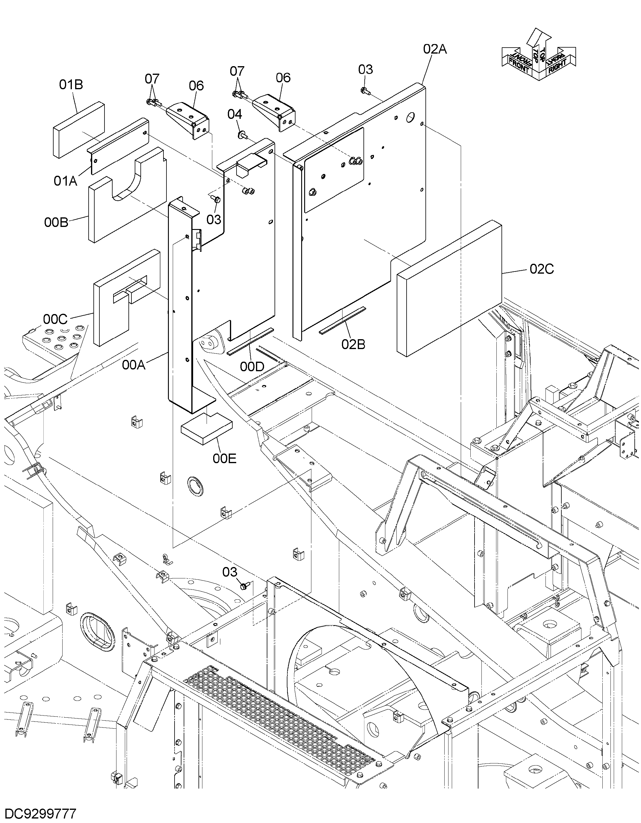 Схема Облицовка (4) HITACHI ZX350LCN-5B