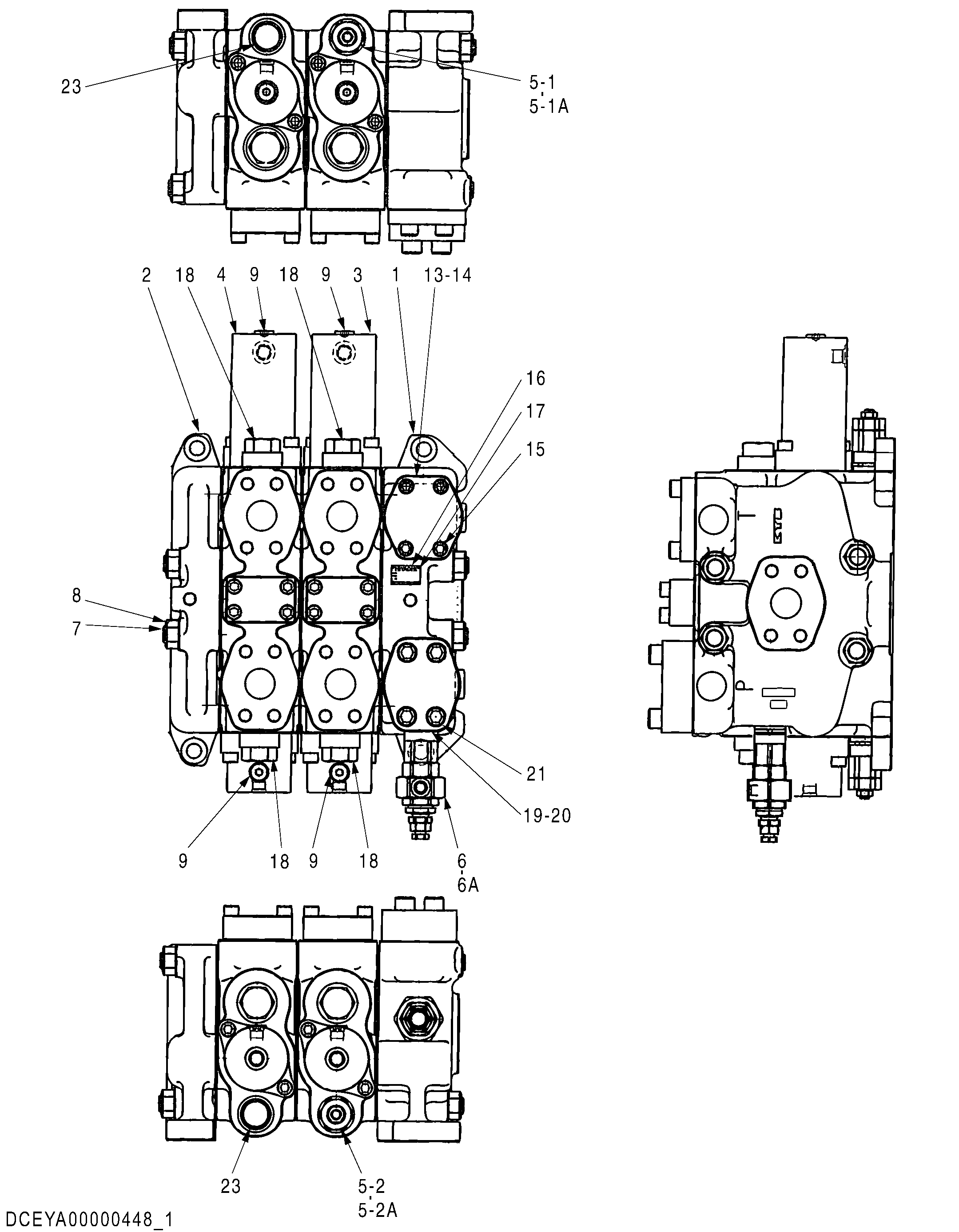 Схема Гидрораспределитель (1/3) HITACHI EH5000AC-3-C