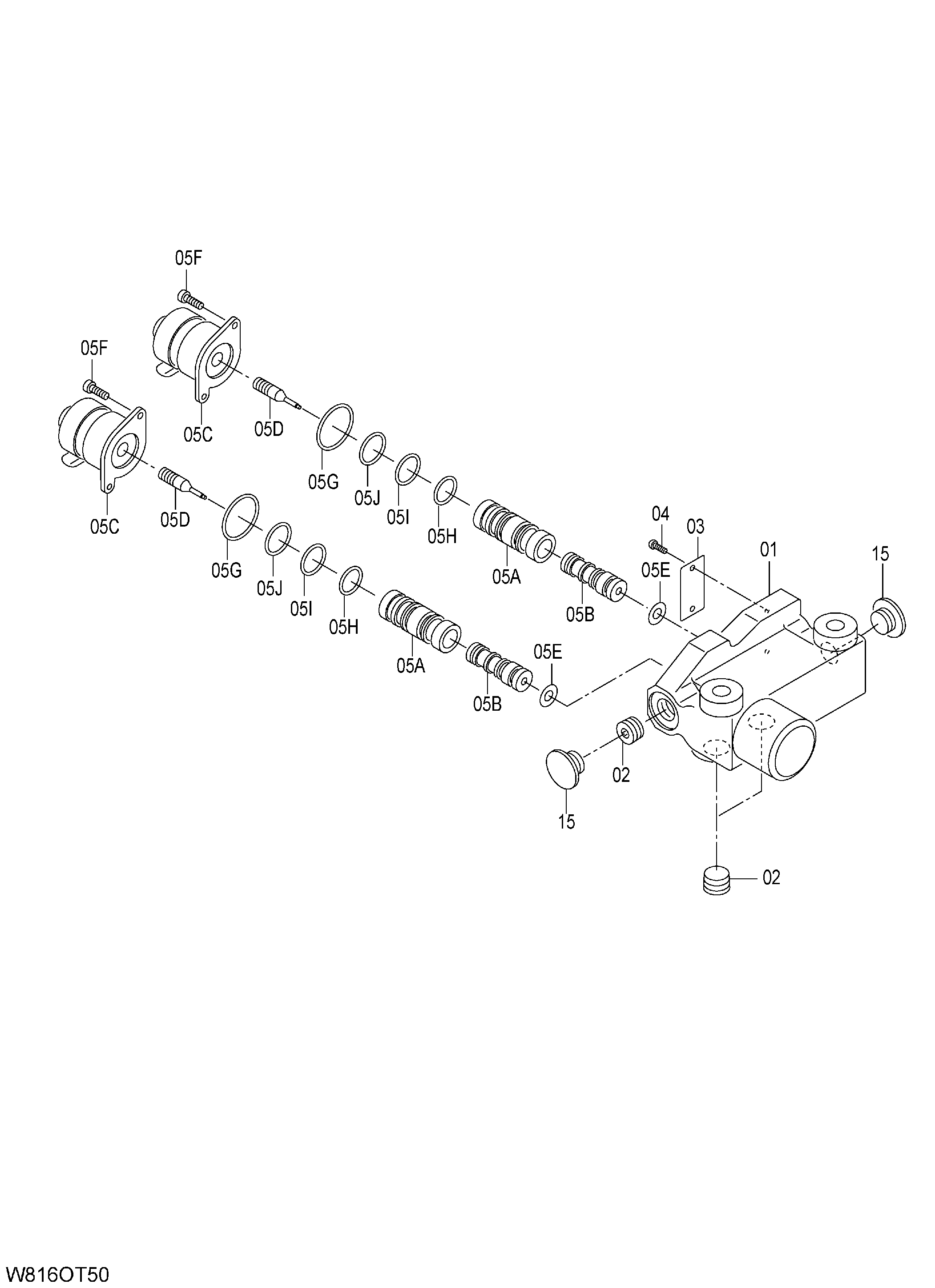 Схема Клапан электромагнитный (OTC, OTC002) HITACHI ZW220-HCMF