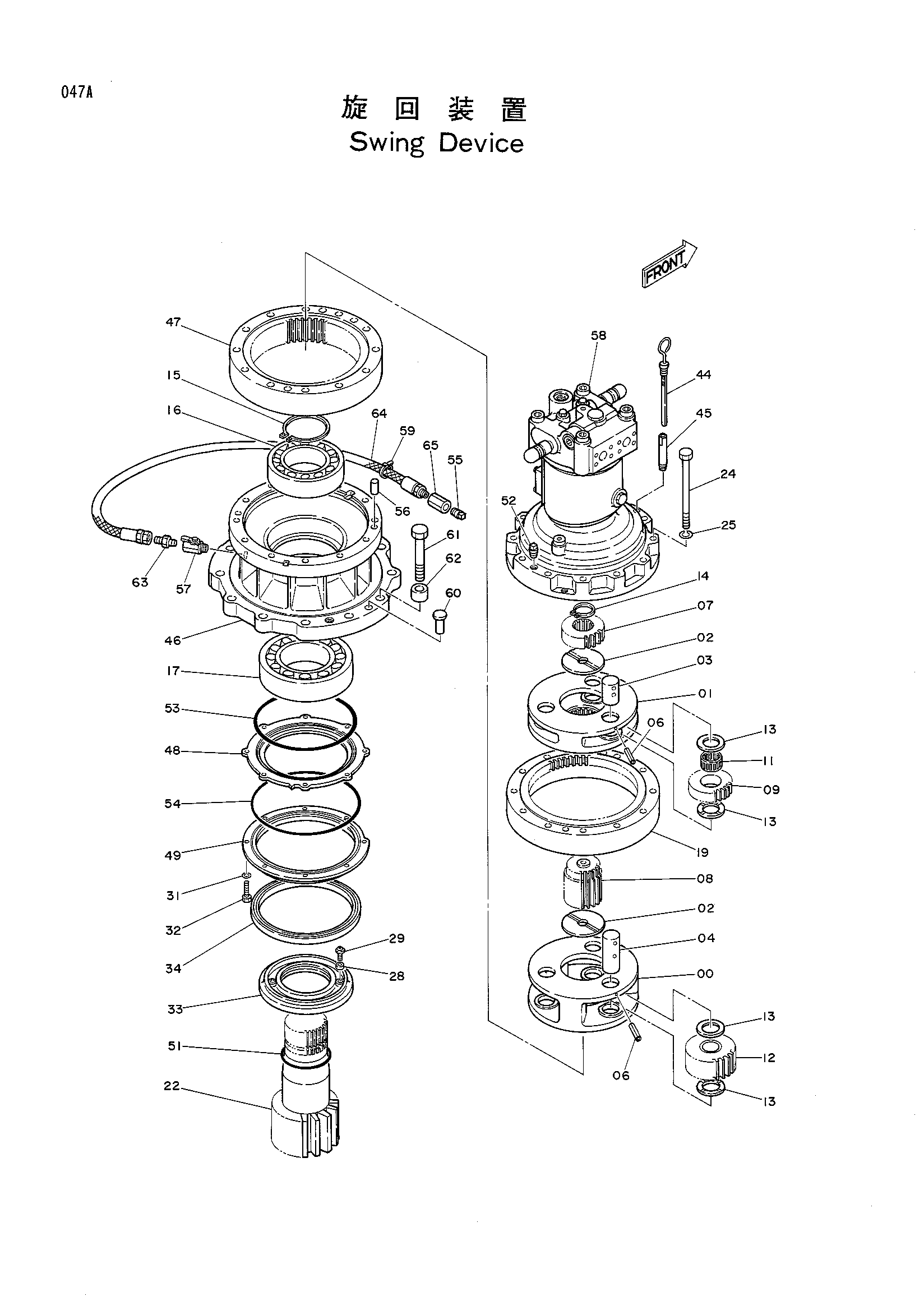 Схема Механизм поворота HITACHI KH125-3(D)