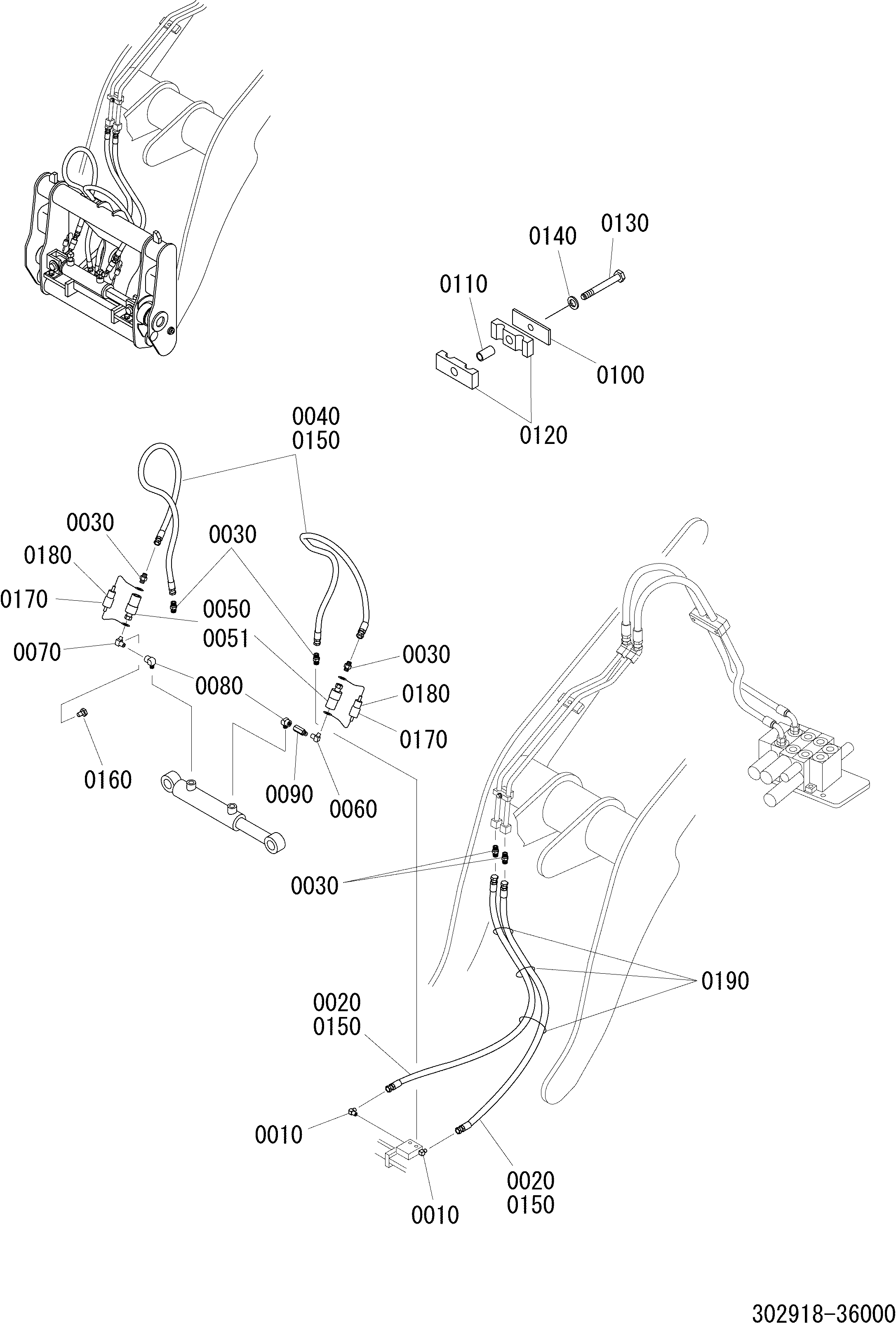Схема ＡＴＴＡＣＨＭＥＮＴ ＧＲＯＵＰ ＰＩＰＩＮＧ（ＱＣ/ＨＹＤ） HITACHI LX20-7