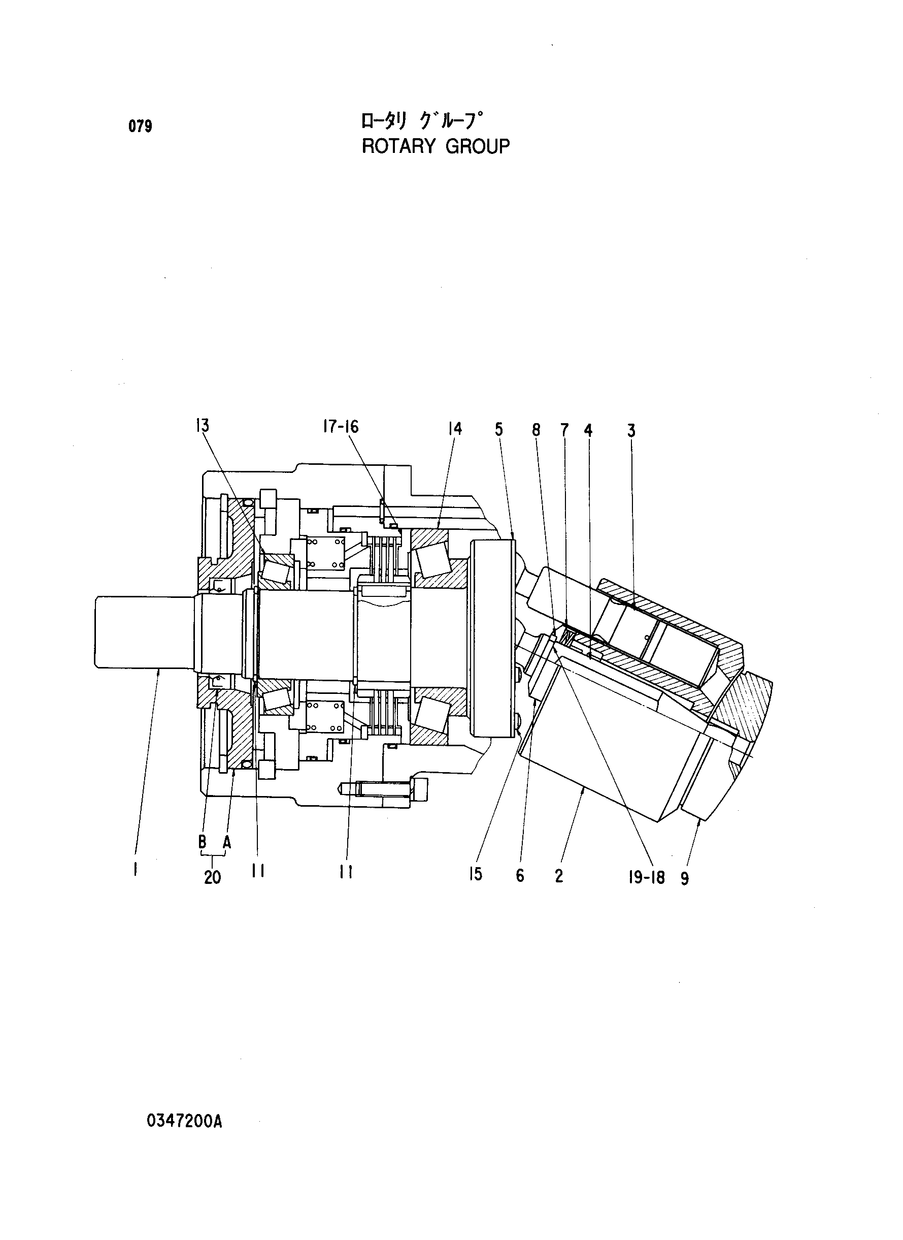 Схема Поворотный группа HITACHI KH180-3