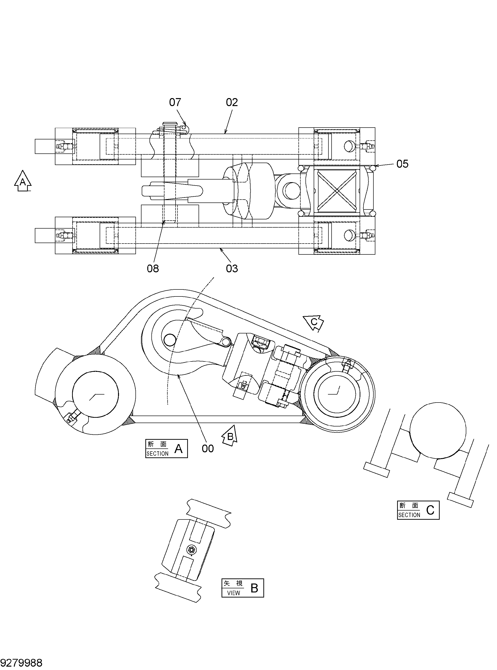 Схема Тяга в сборе HITACHI ZX200-3