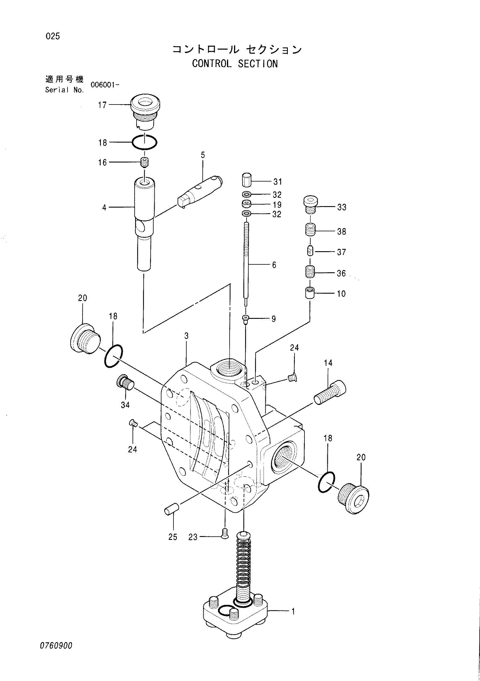 Схема Управление секция HITACHI ZX125W