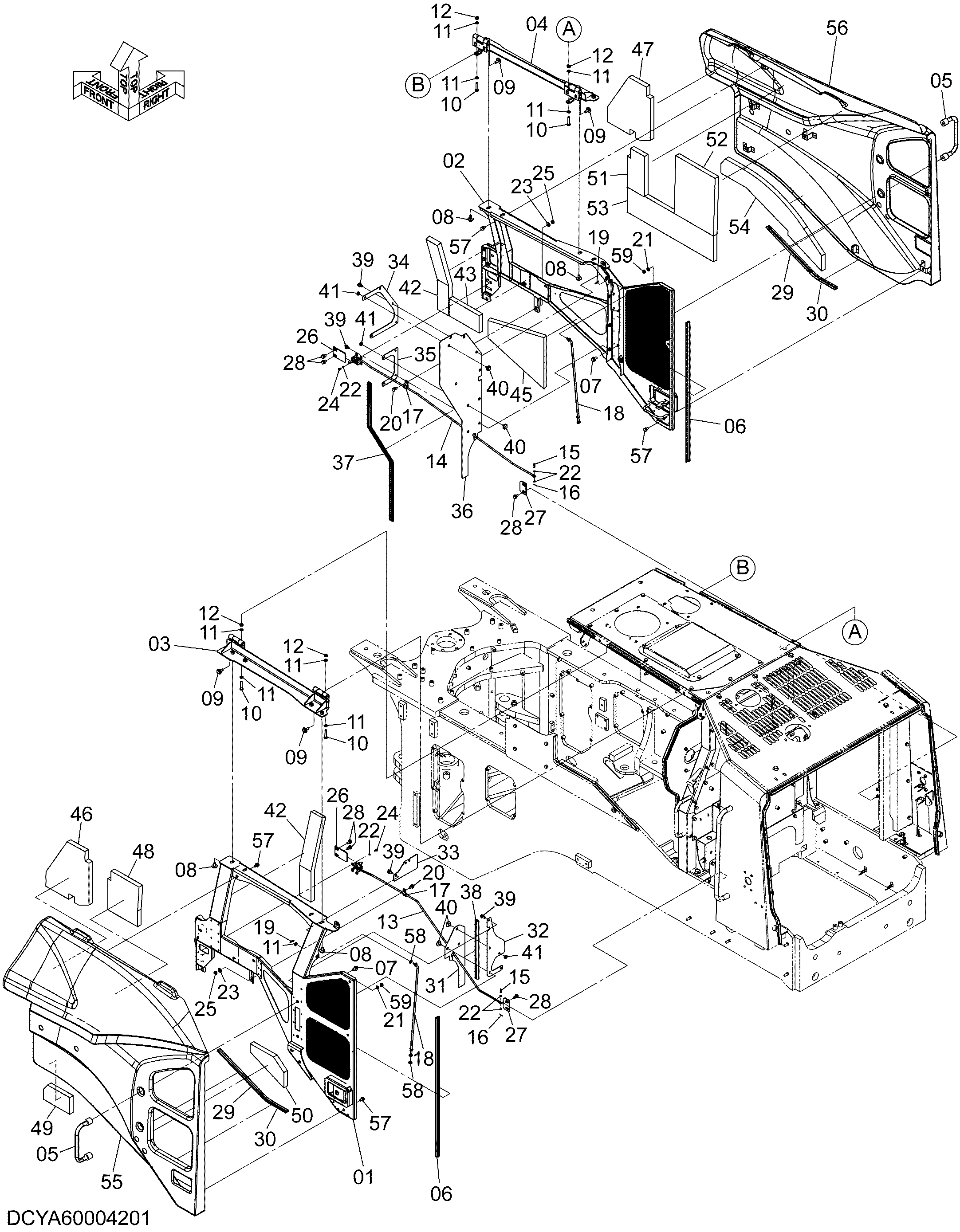 Схема Боковой панель HITACHI ZW250-5B