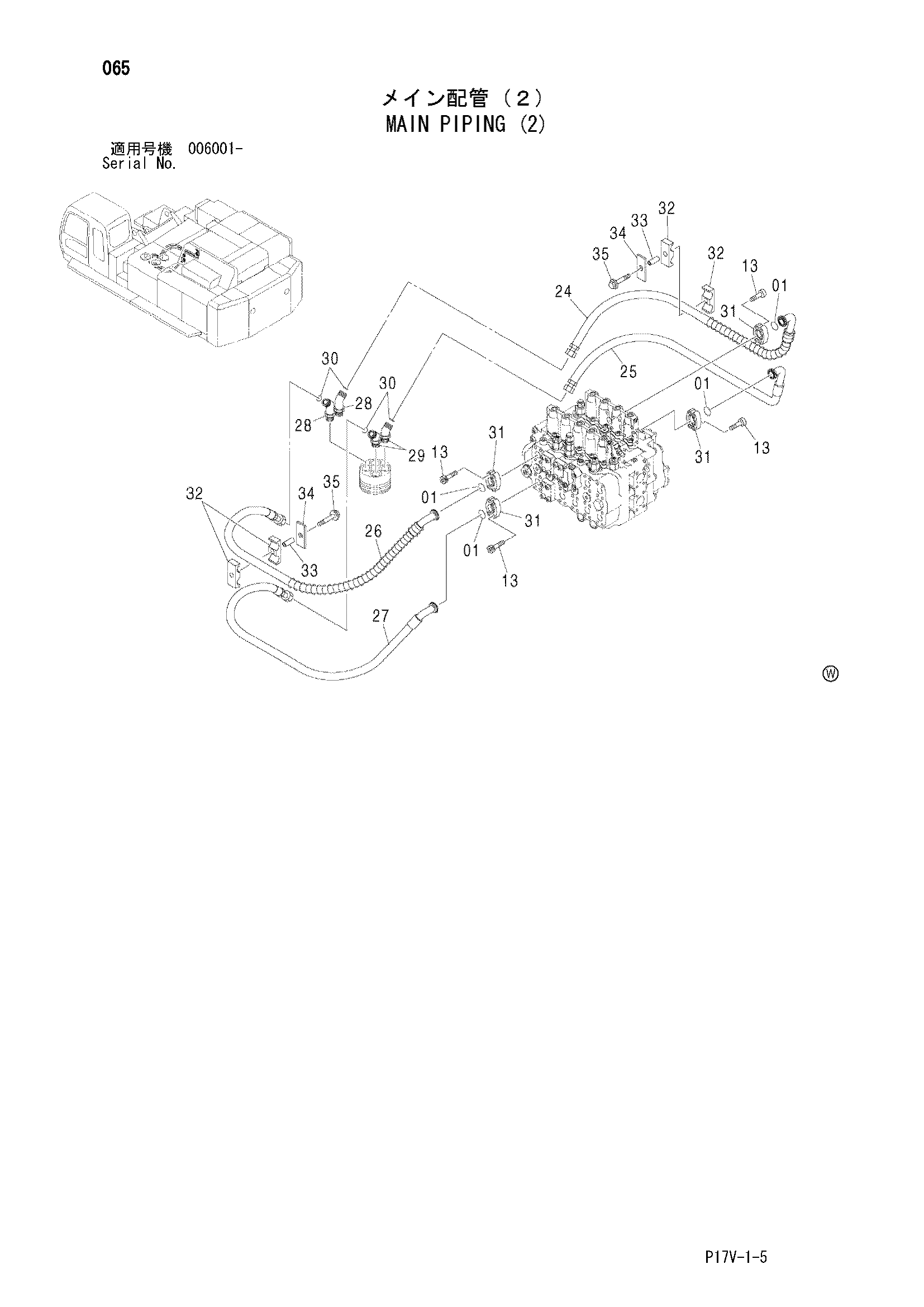 Схема Основные гидролинии (2) HITACHI ZX800