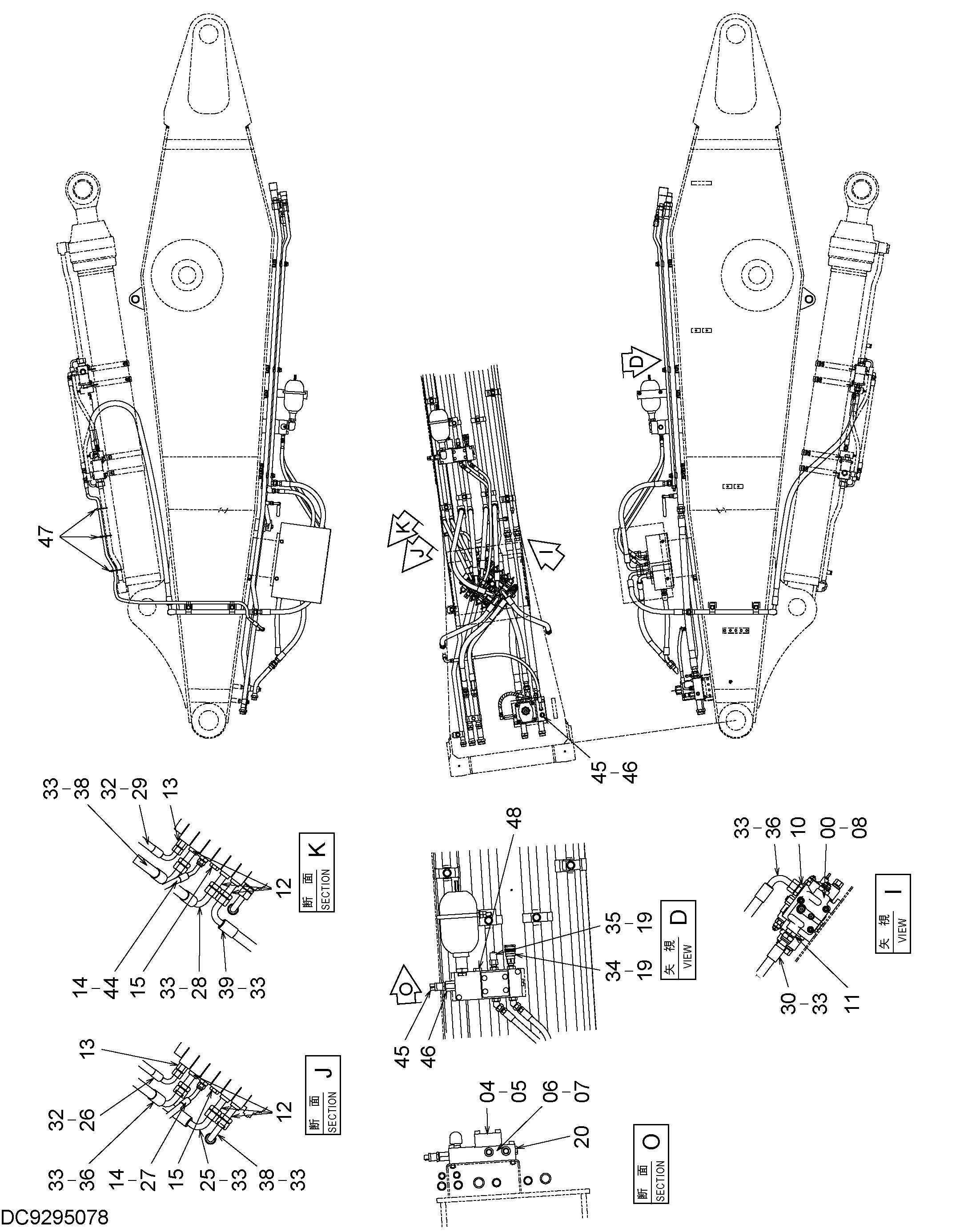 Схема Фирст рукоять трубопроводы (2) HITACHI RX3300-3