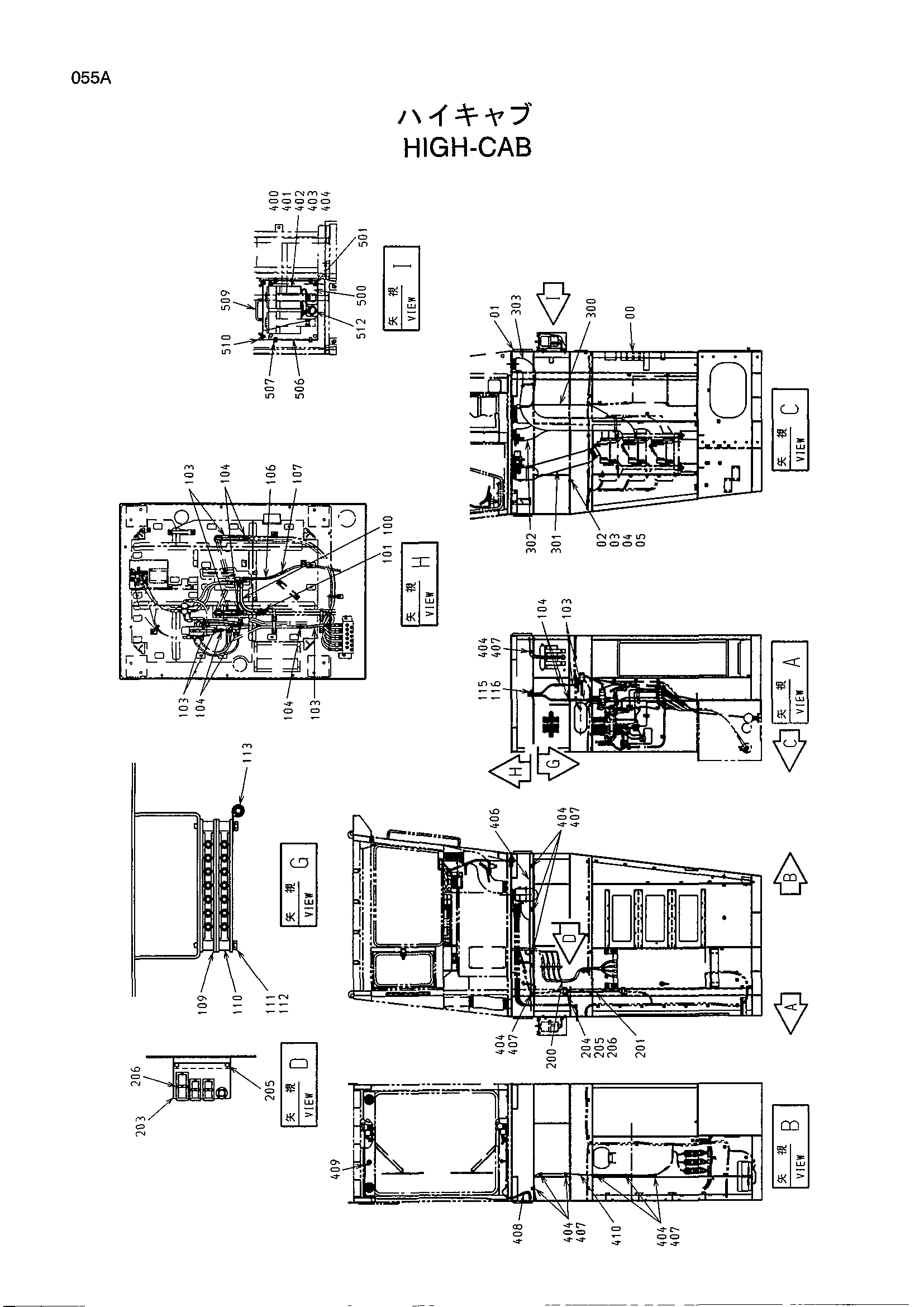 Схема Высокая кабина HITACHI EX1800-3