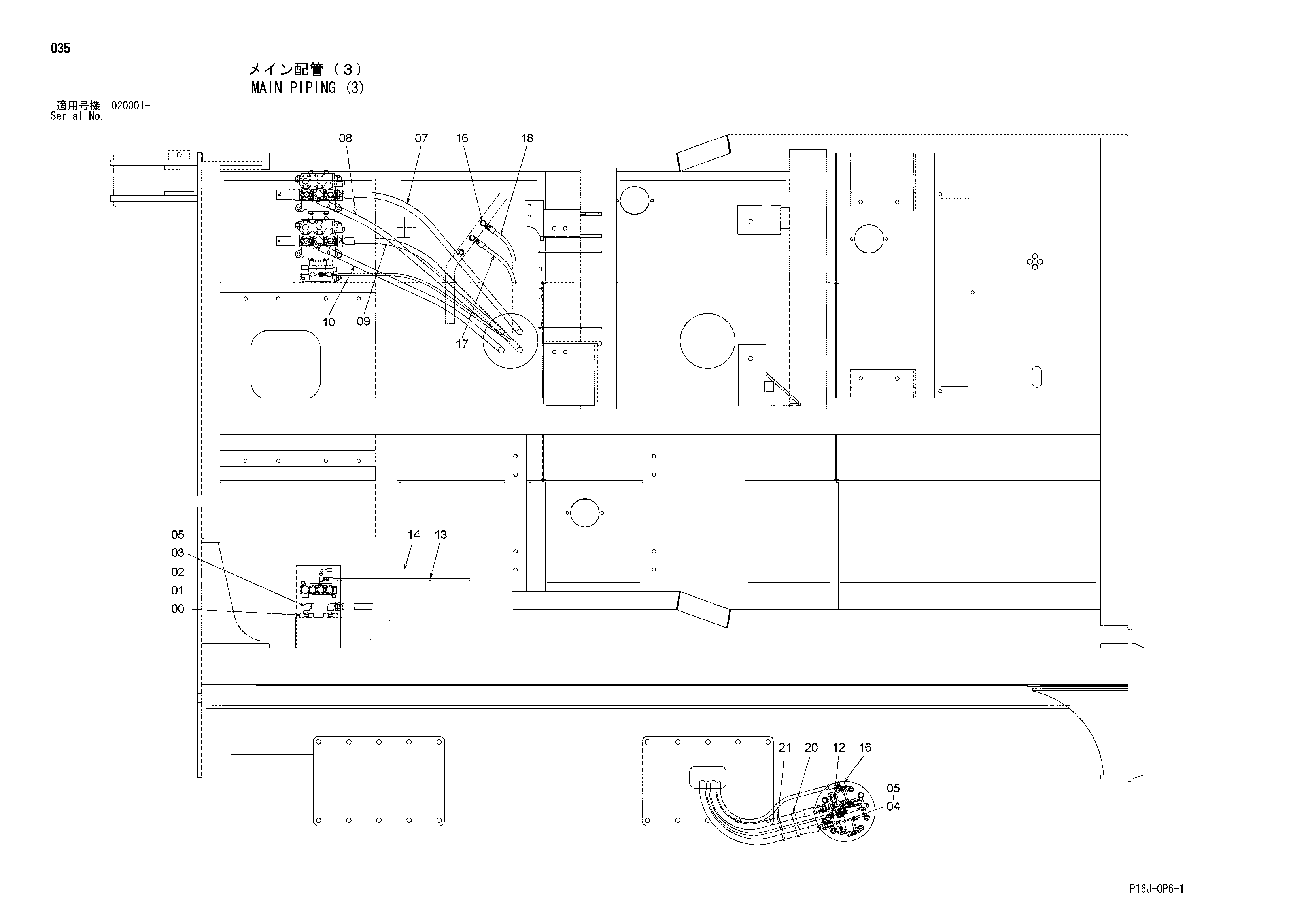 Схема Основные гидролинии (3) HITACHI ZX450