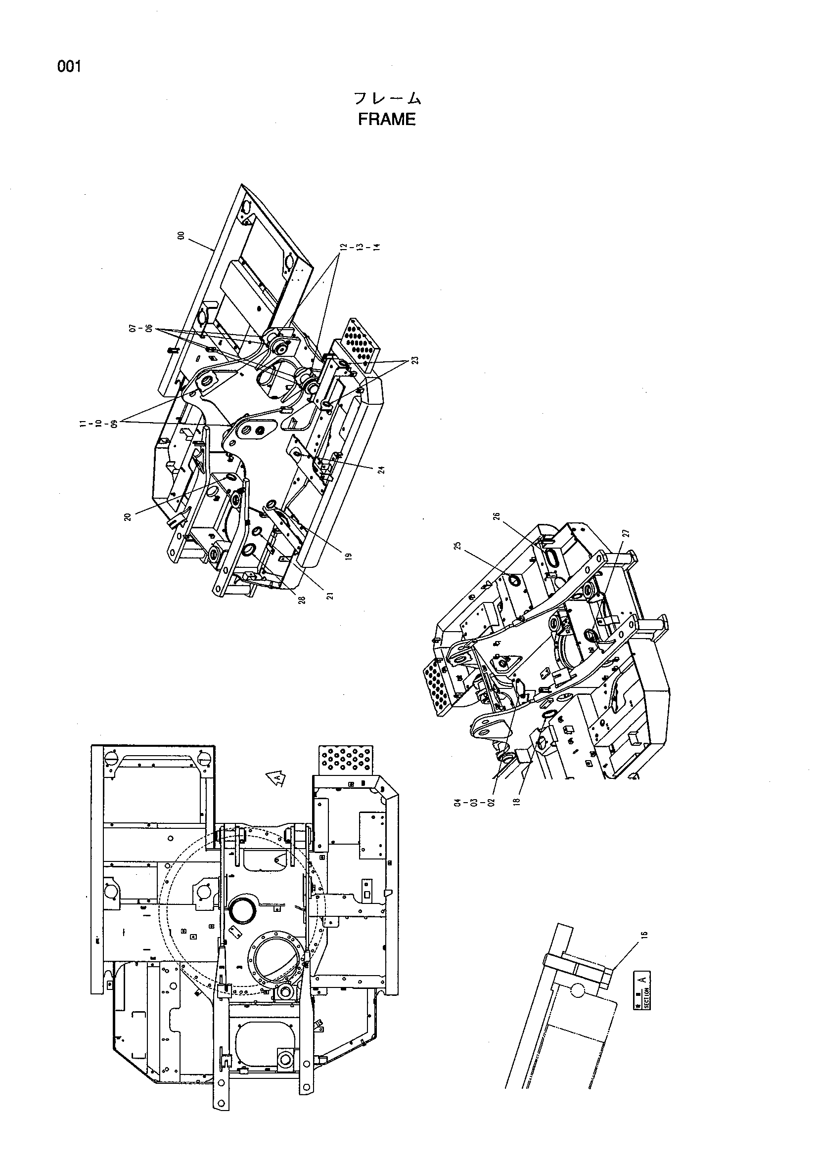 Схема Рама HITACHI ZX160