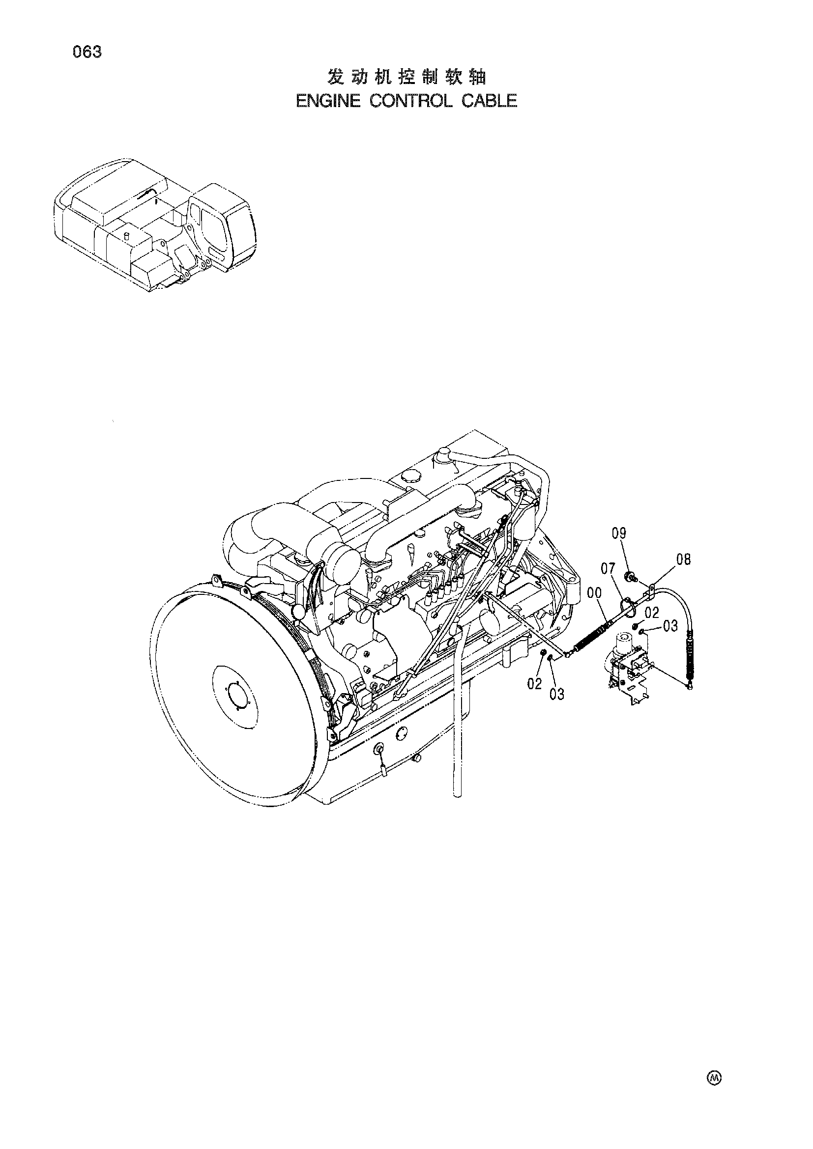 Схема Управление двигателем трос HITACHI ZX450H-HHE