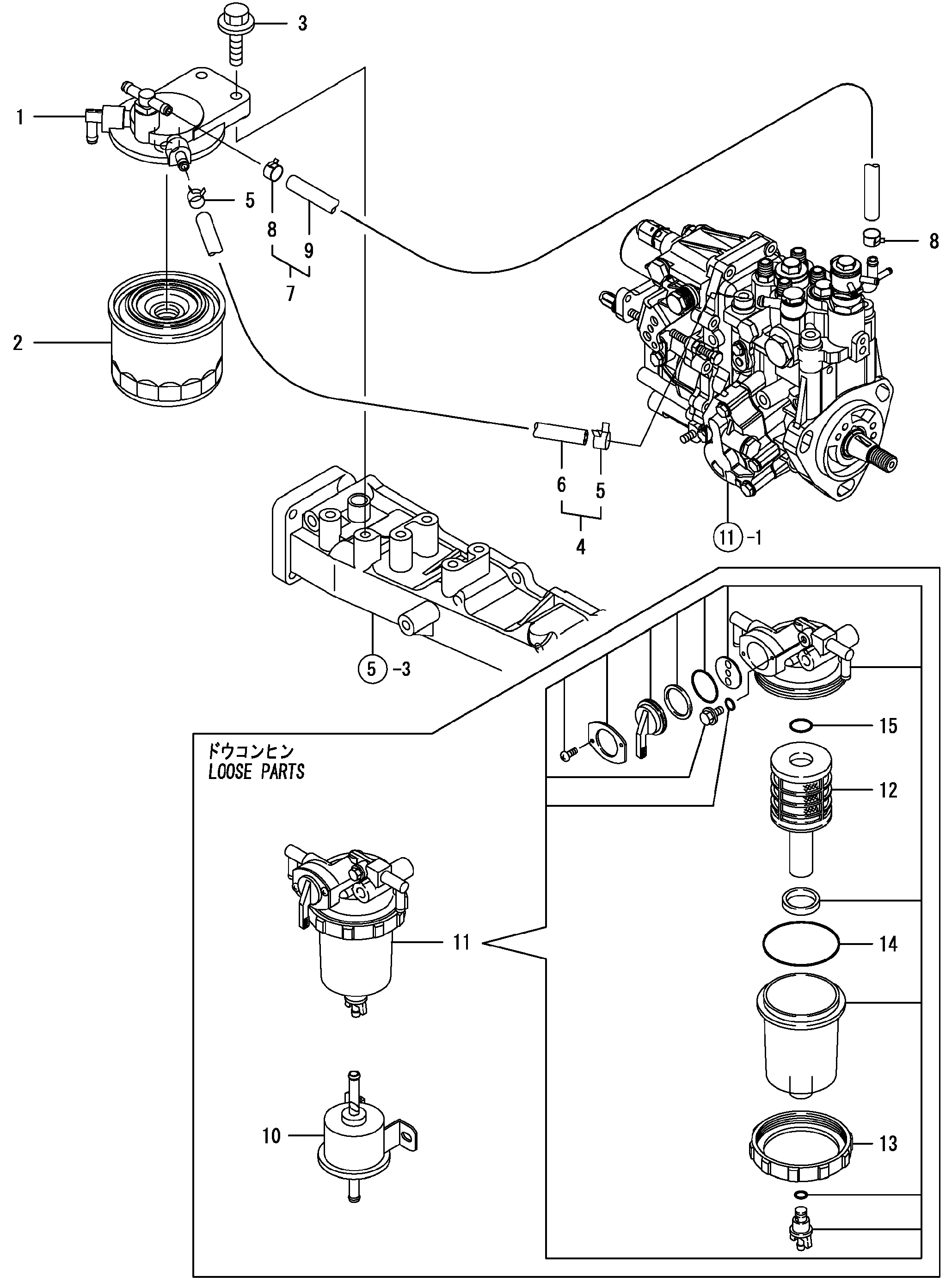 Схема Топливный линия HITACHI ZX50U-2U