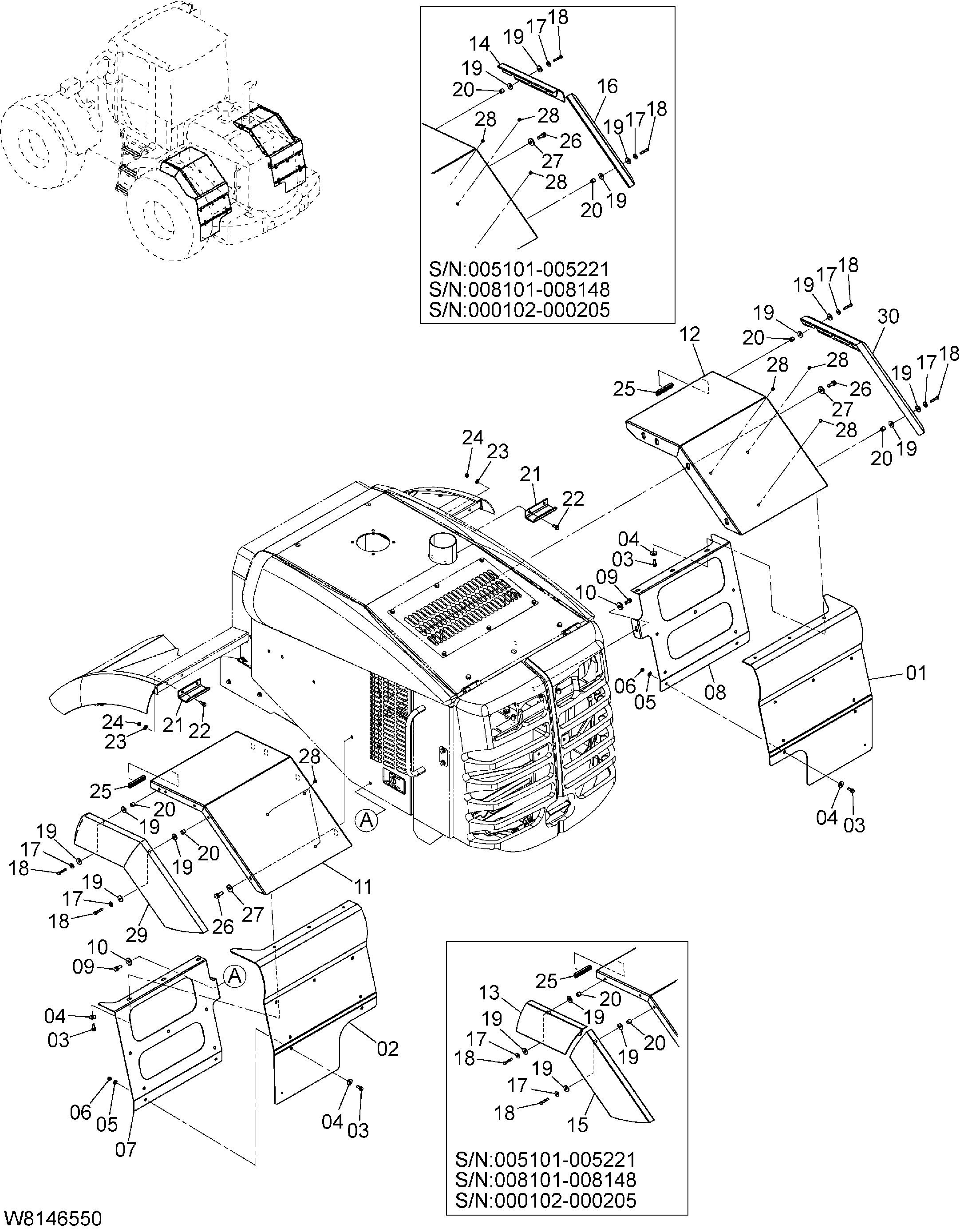 Схема Полный задний крыло(FRF) HITACHI ZW140PL