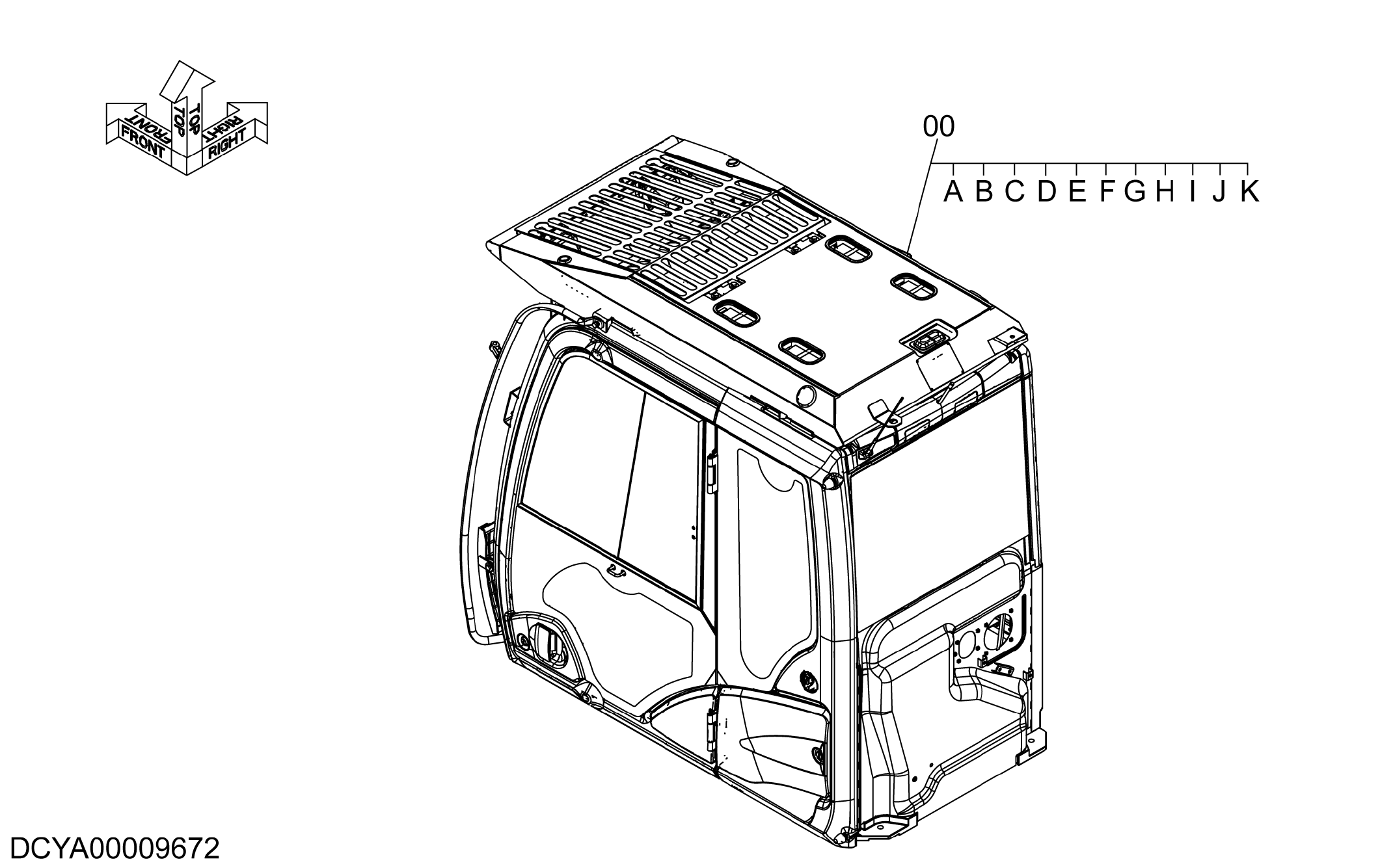 Схема Кабина (сателлите коммуникатионс)(с OPG уровень II TOP защита) HITACHI ZX250LCH-5G