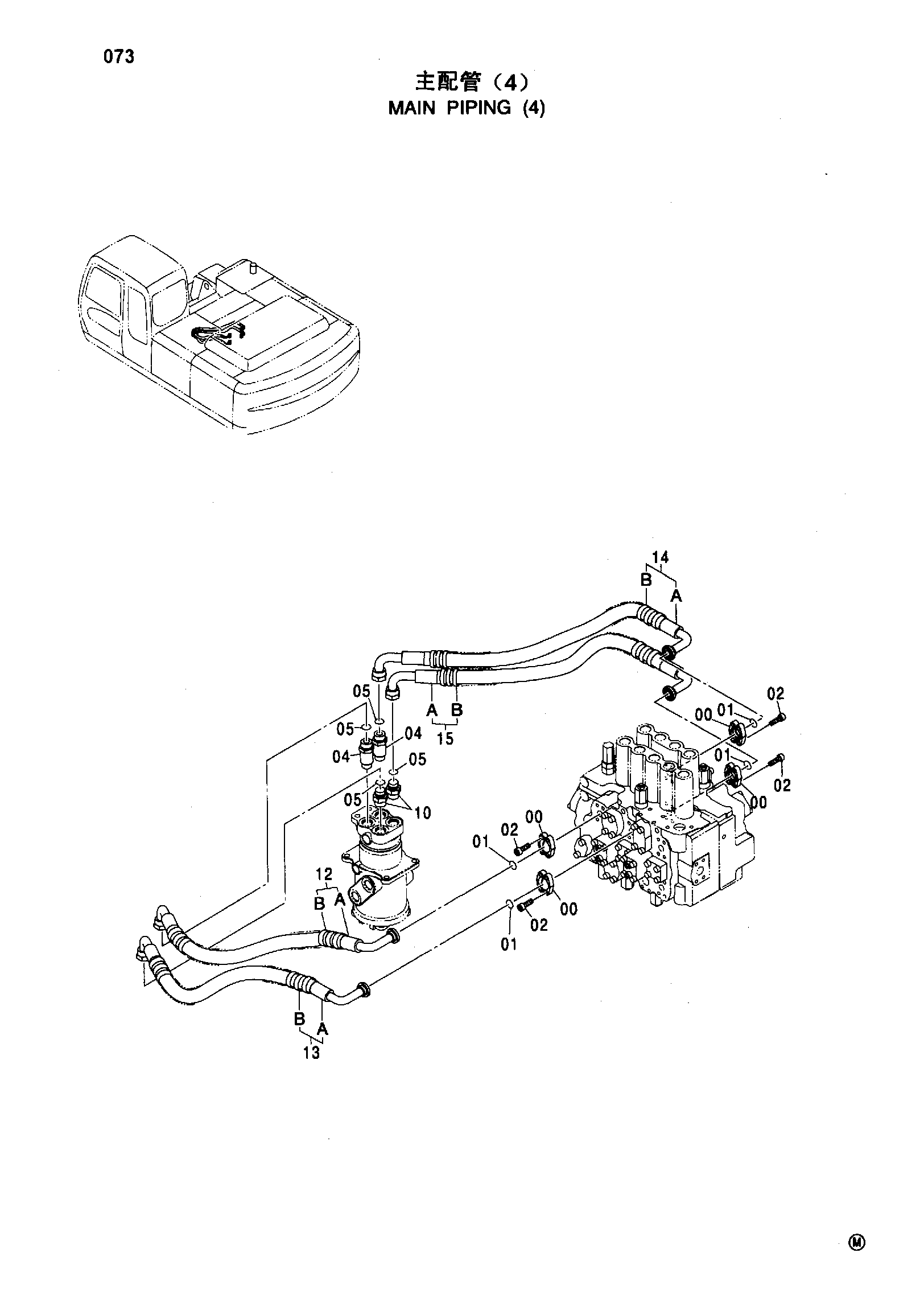 Схема Основные гидролинии (4) HITACHI ZX230-HHE